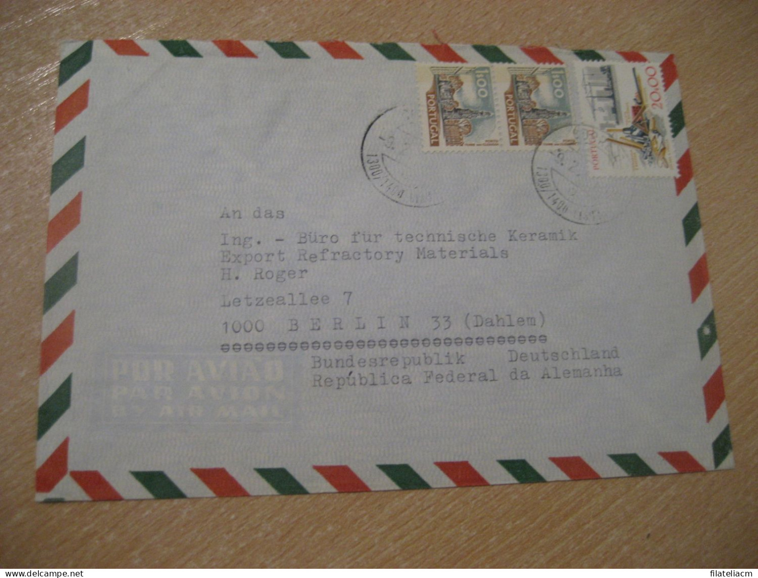 LISBOA To Berlin Germany Architecture Stamp On Air Mail Cancel Cover PORTUGAL - Autres & Non Classés
