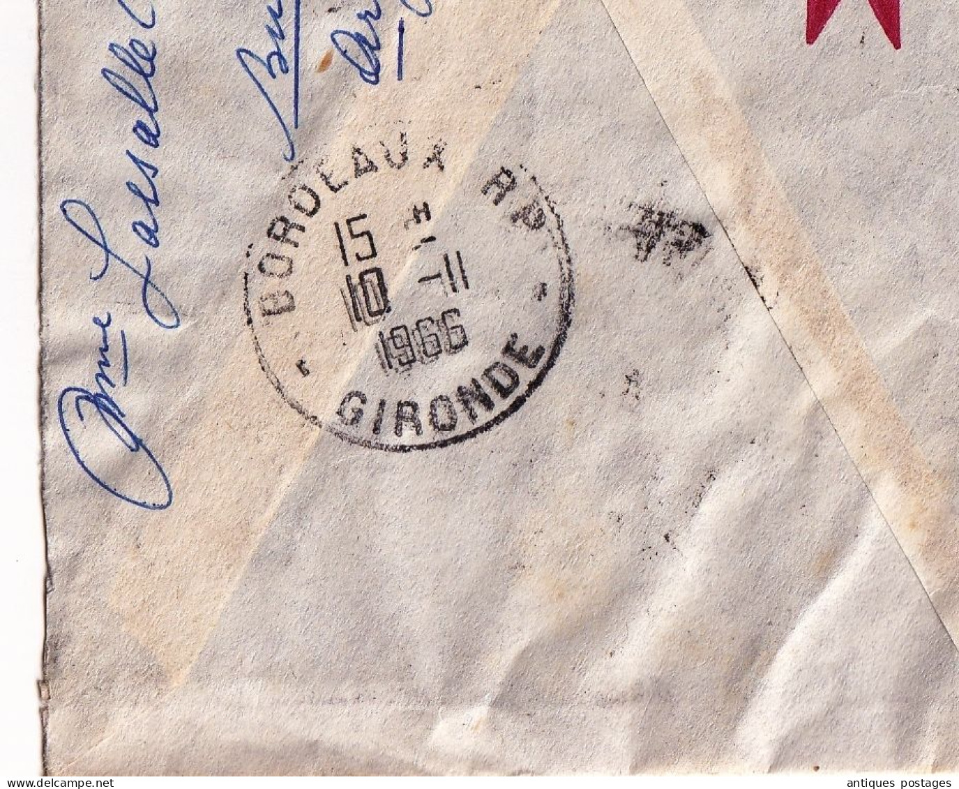 Argentina Certificado 1966 Buenos Aires Argentine Lettre Recommandée pour Bordeaux Gironde Via Aera Lassalle Barrère