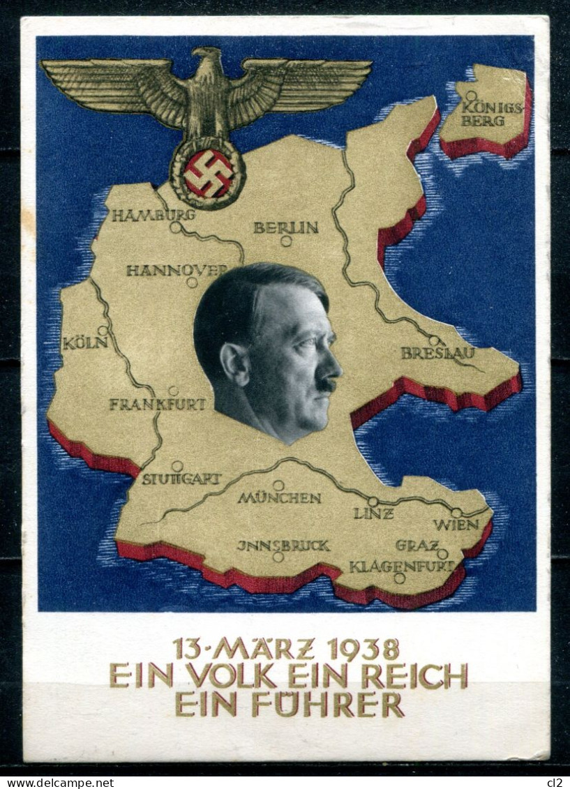 ALLEMAGNE - Entier Postal, Ganzache Michel P268 - "Um 10. April Dem Führer Dein Ja !" - Cartoline