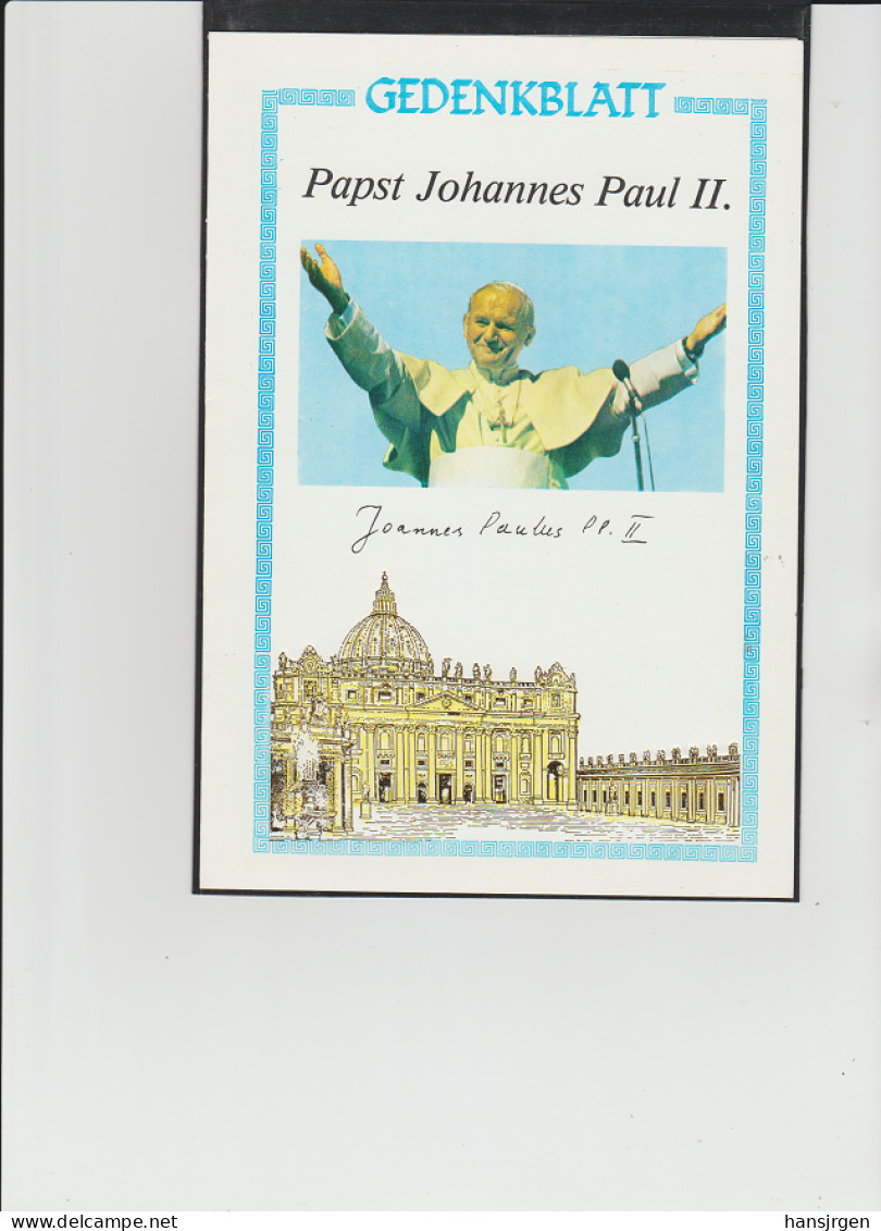 YAN03 DEUTSCHLAND  B R D  1980 GEDENKBLATT Papst Johannes Paul II Mit Michl 609 Gestempelt + VIGNETTE SIEHE ABBILDUNG - Usati