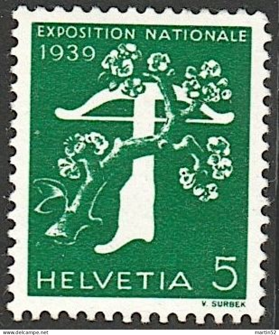 Schweiz Suisse 1939: Coil+N° Rollenmarke MIT NUMMER M5290 "EXPOSITION Zu 232yR.01 Mi 348yR ** MNH  (Zu CHF 13.00) - Francobolli In Bobina