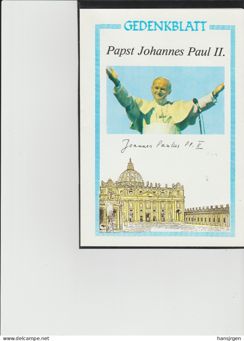 YAN05 DEUTSCHLAND  B R D  1980 GEDENKBLATT Papst Johannes Paul II Mit Michl 609 Gestempelt + VIGNETTE SIEHE ABBILDUNG - Gebruikt
