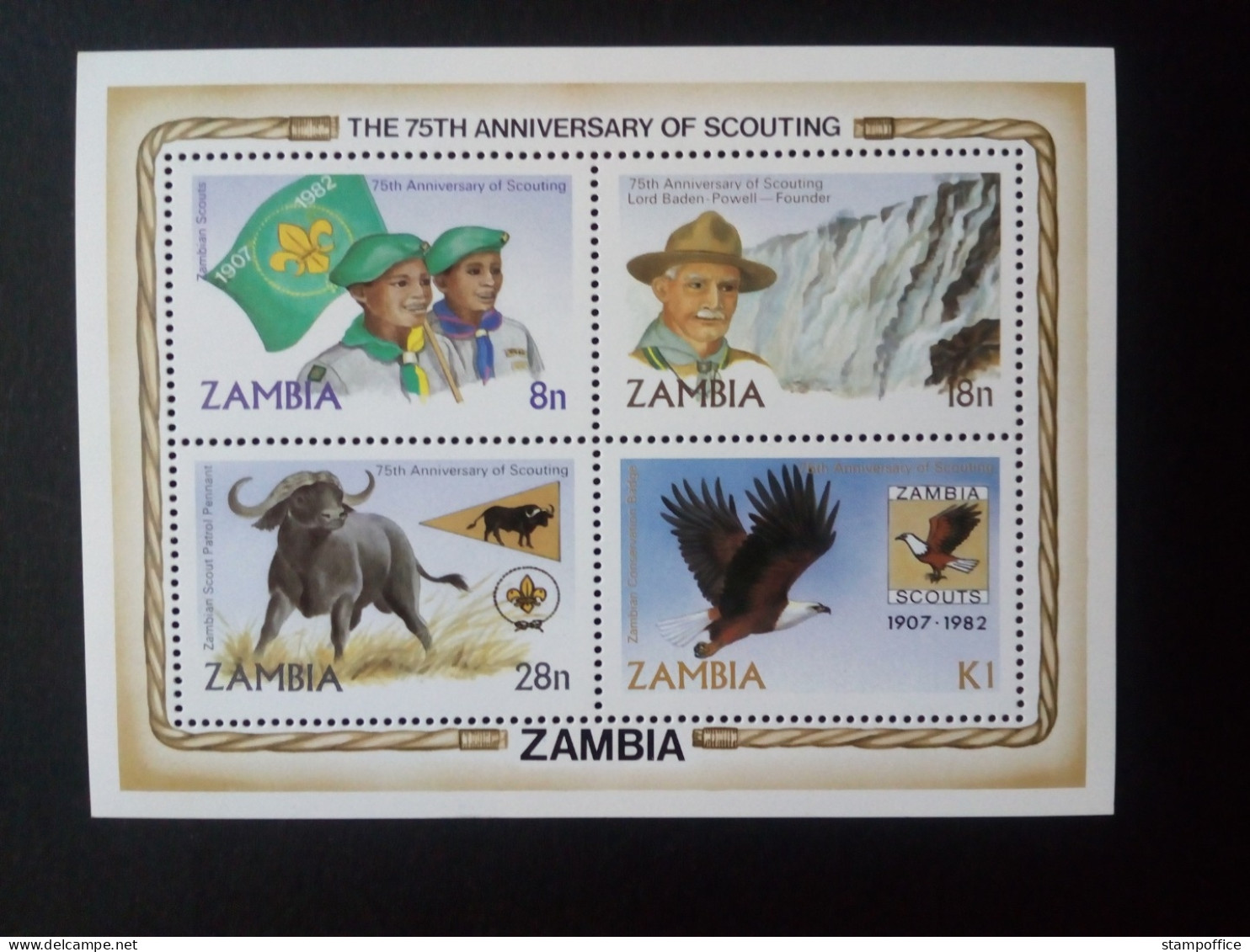 SAMBIA BLOCK 11 POSTFRISCH(MINT) 75 JAHRE PFADFINDER - ROBERT BADEN-POWELL 1982 - Ungebraucht