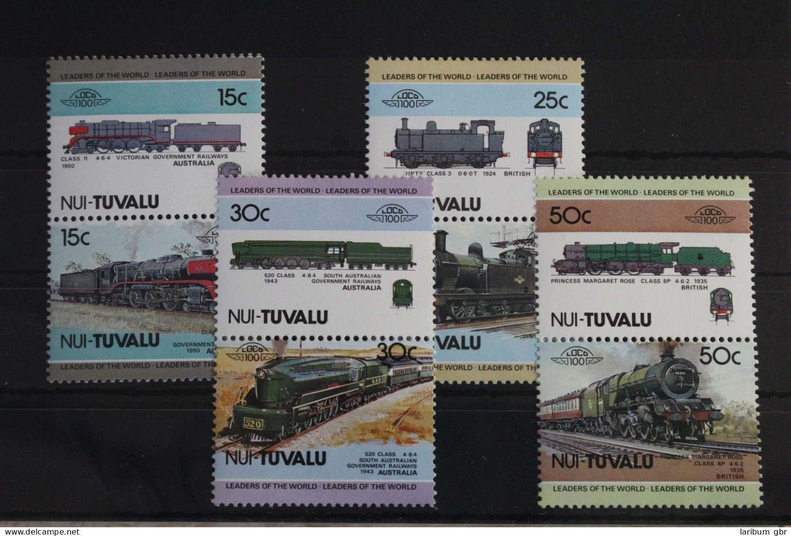 Tuvalu NuI 1-8 Postfrisch Als 4 Paar #VJ113 - Eisenbahnen