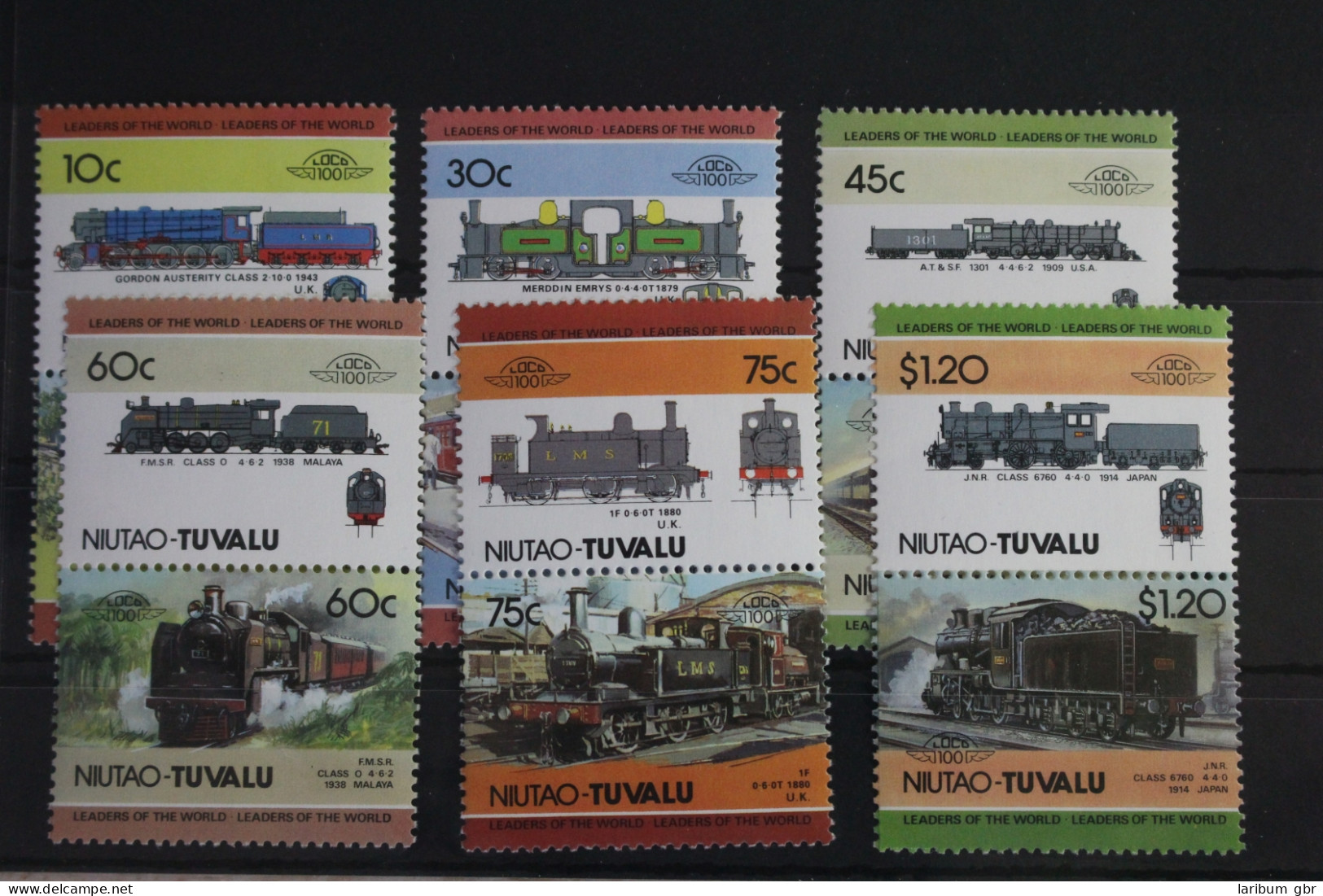 Tuvalu Niutao 45-56 Postfrisch Als 6 Paar #VJ116 - Eisenbahnen