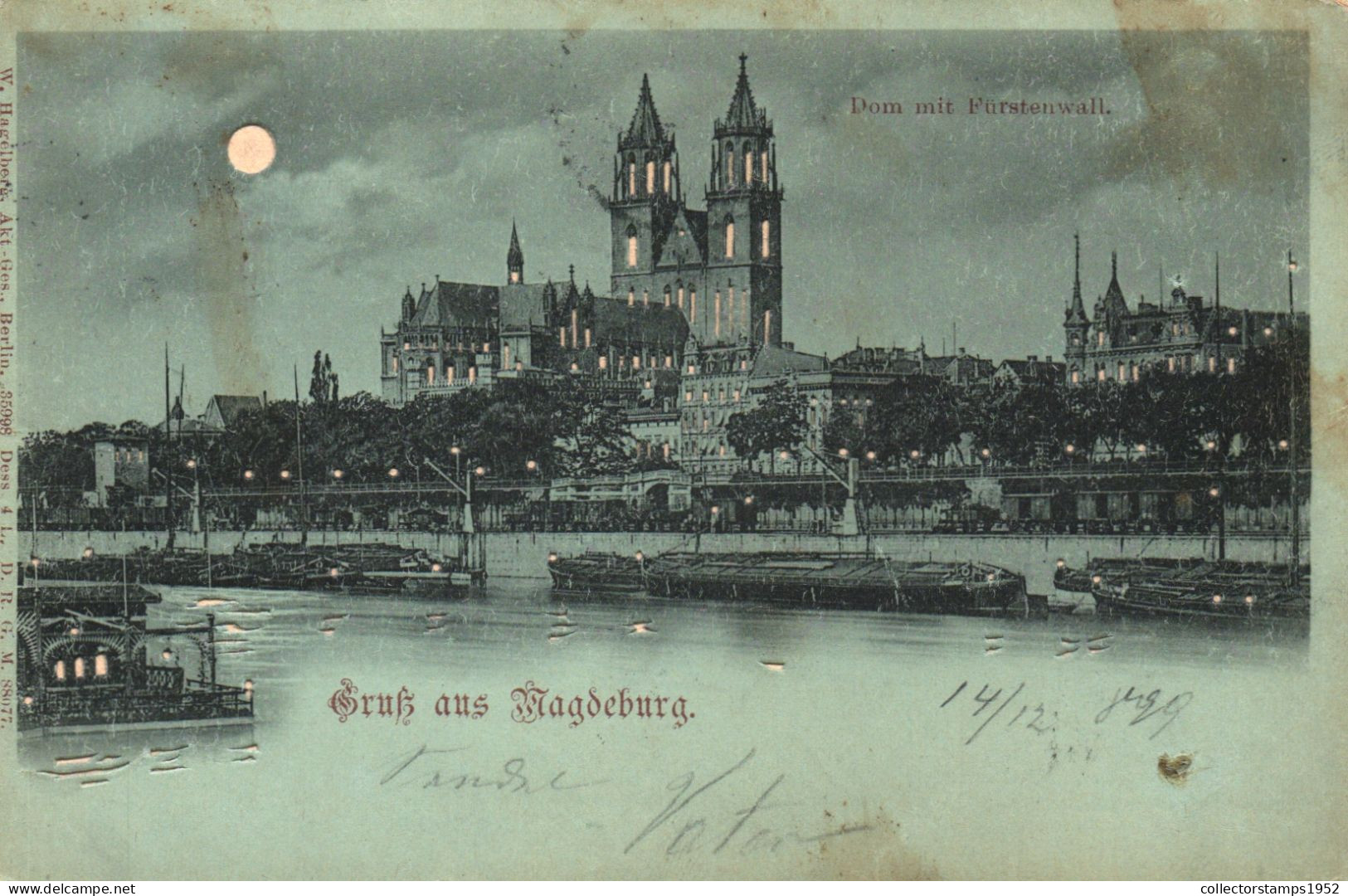 MAGDEBURG, ARCHITECTURE, PORT, BOATS, CHURCH, GERMANY, POSTCARD - Magdeburg