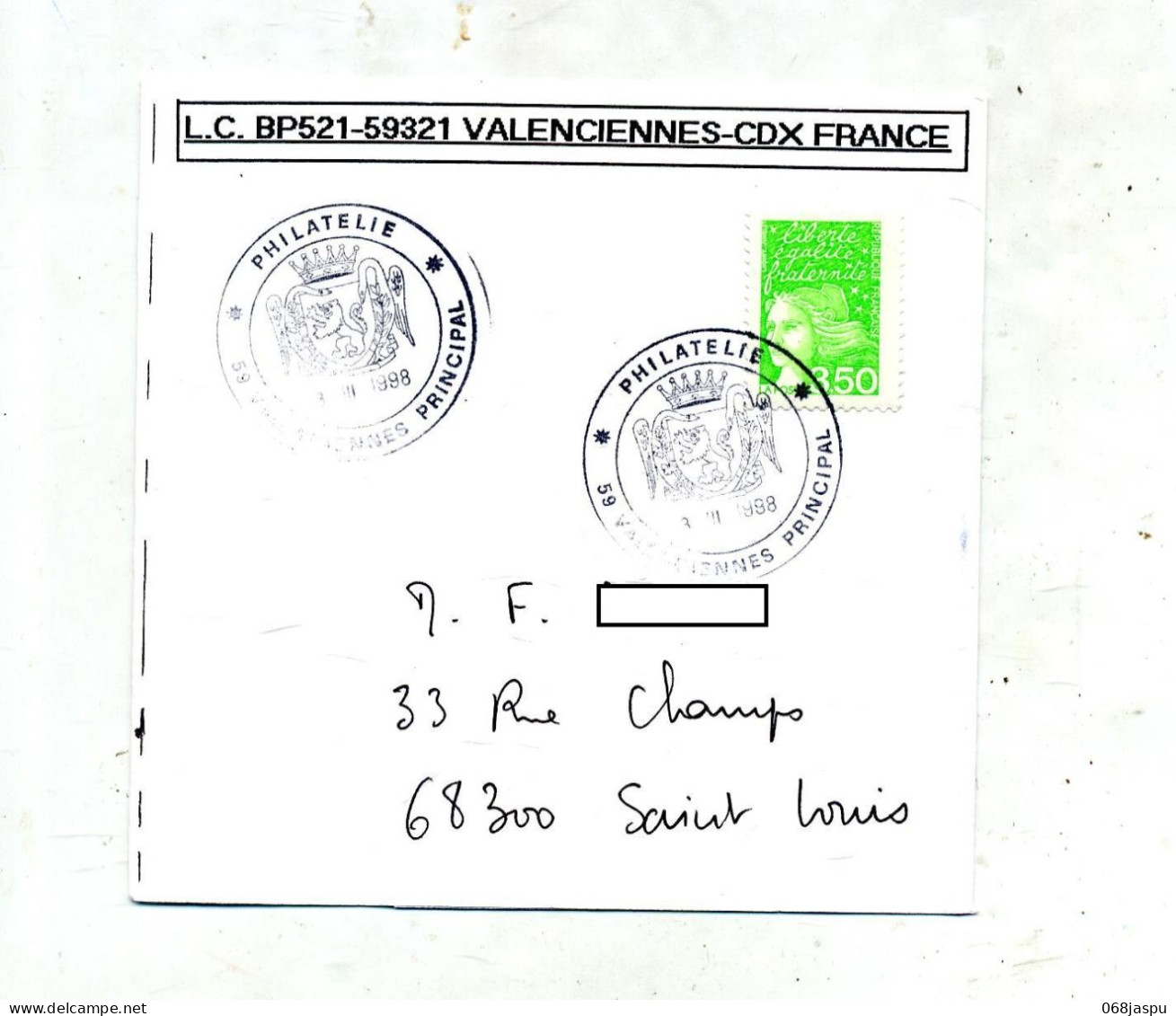 Bande Journal Cachet Valenciennes Philatelie - Manual Postmarks