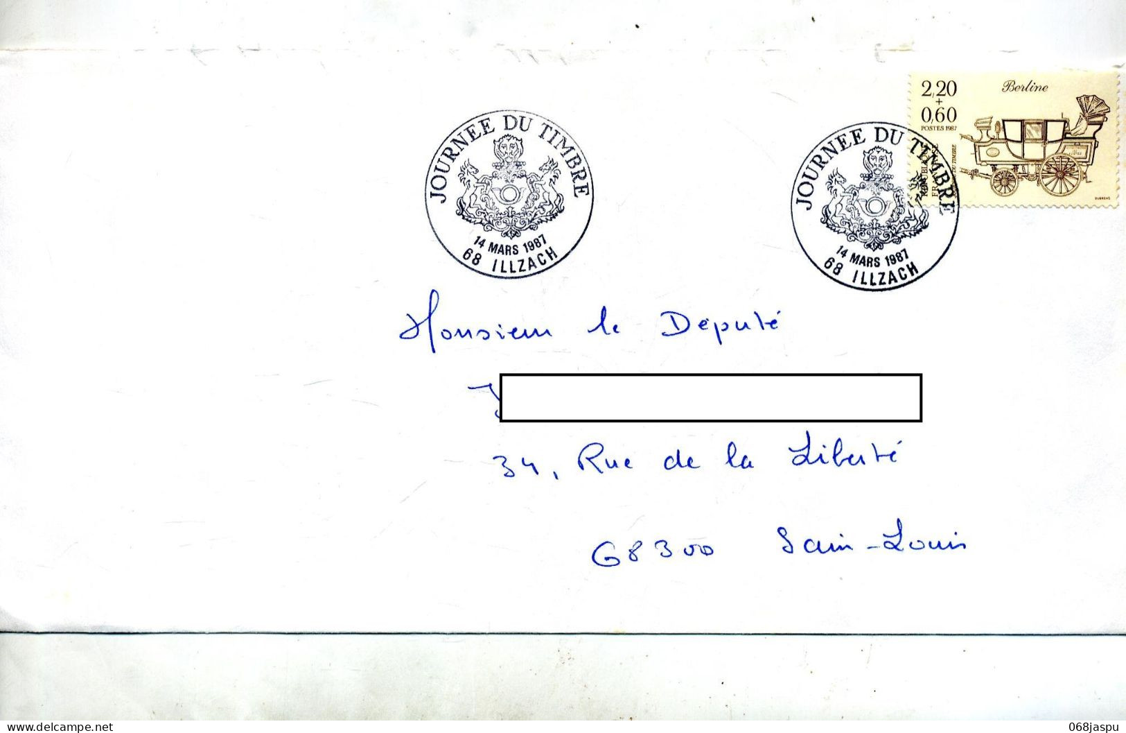 Lettre Cachet Illzach Journee Du Timbre 1987 - Bolli Commemorativi