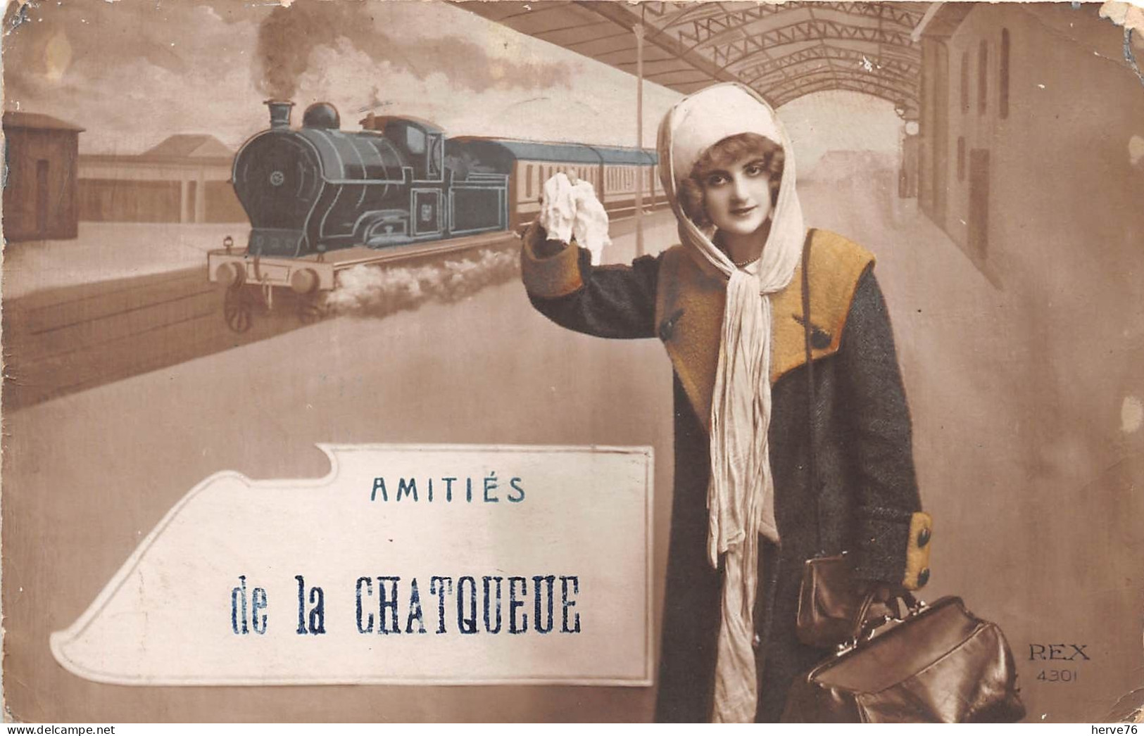 BELGIQUE - SERAING - Amitiés De La CHATQUEUE - CPA Fantaisie - Train - Seraing