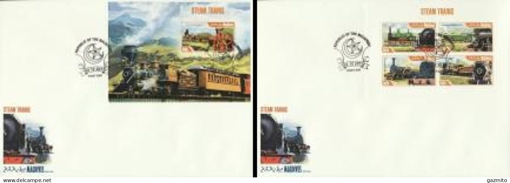 Maldives 2013, Steam Trains, 4val In BF +BF In 2FDC - Trains