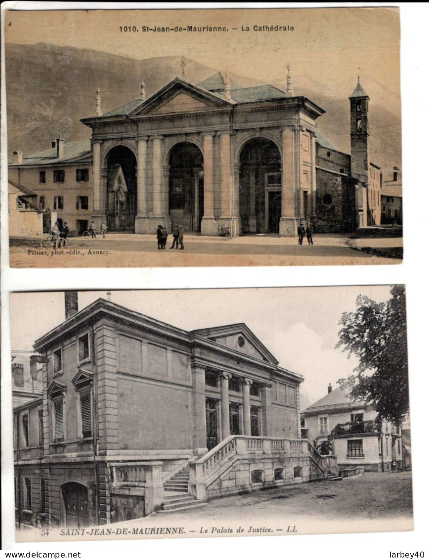 Saint Jean De Maurienne La Cathedrale - Le Palais De Justice  - 2 Cartes Postales Ancienne - Saint Jean De Maurienne