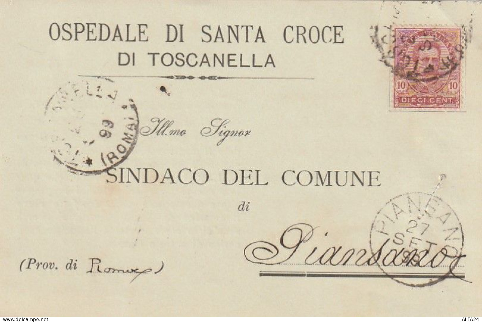 CARTOLINA POSTALE 1899 C.10 TIMBRO PIANSANO TOSCANELLA  (XT3700 - Poststempel