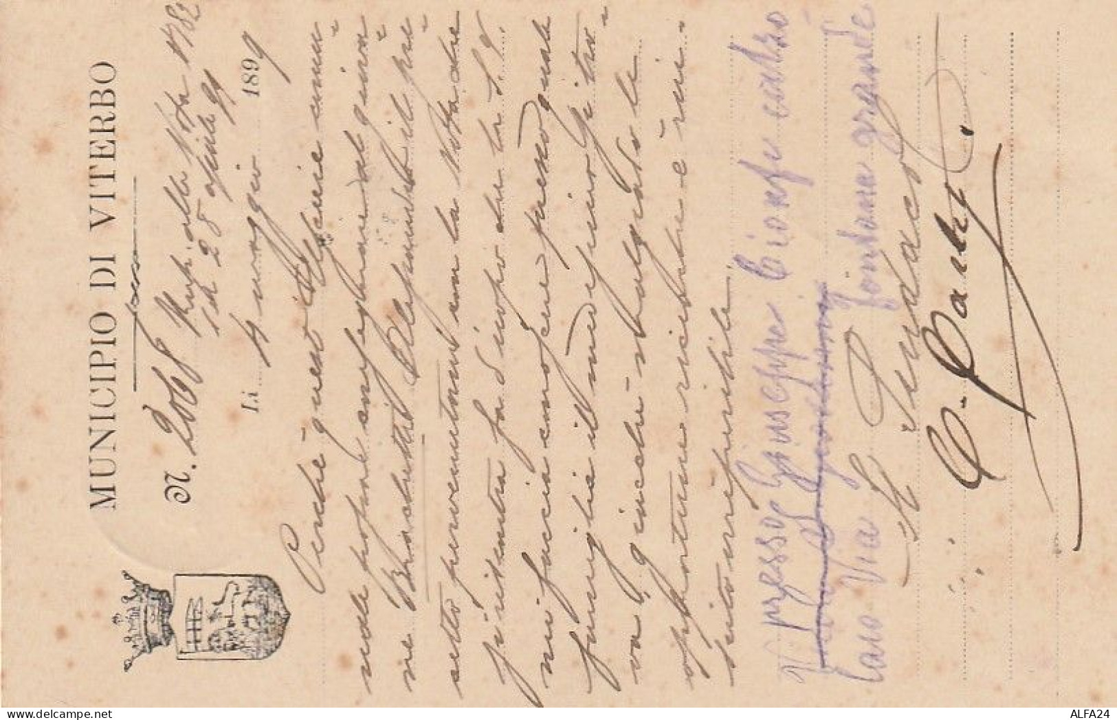 CARTOLINA POSTALE 1899 C.5 TIMBRO PIANSANO VITERBO (XT3526 - Marcophilie