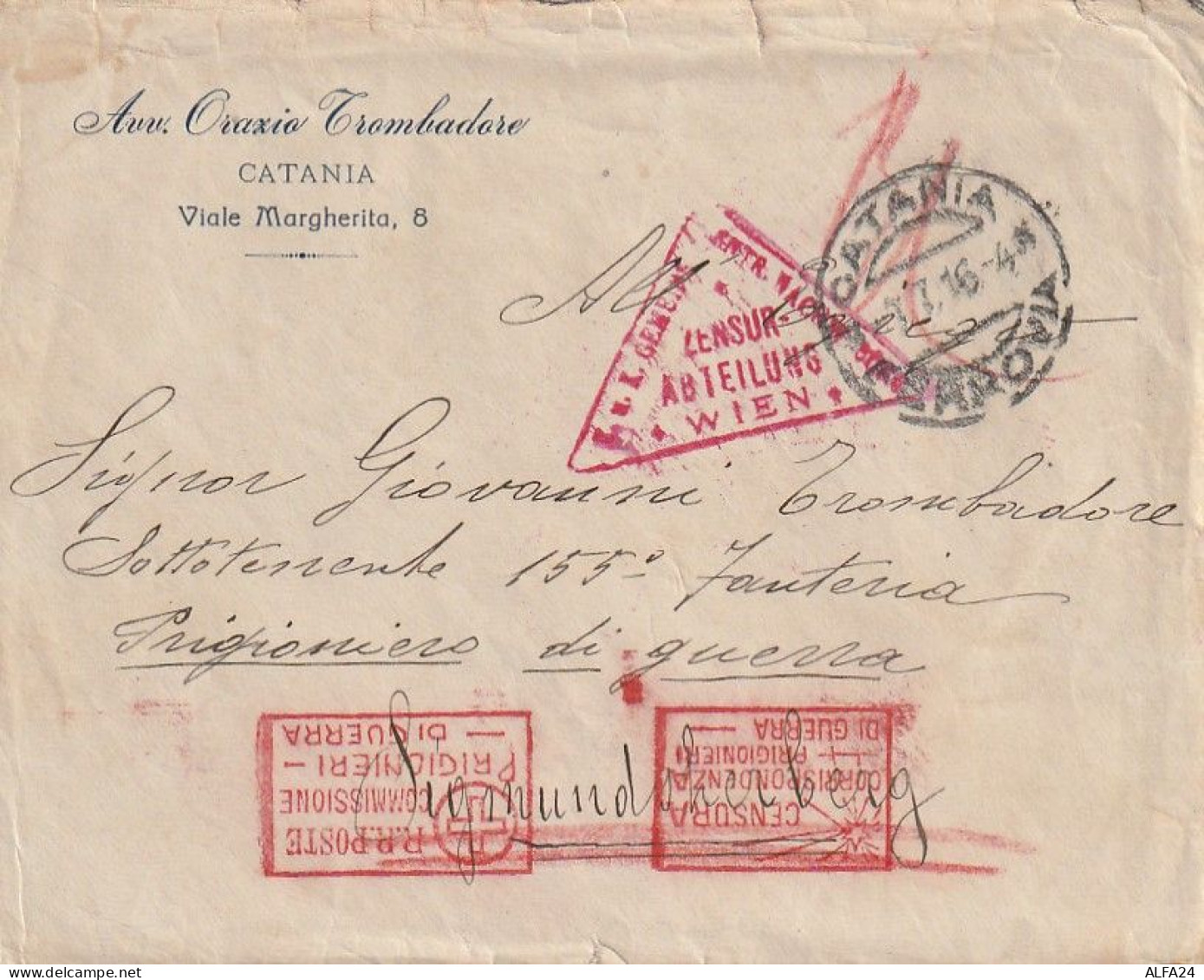 LETTERA 1917 PRIGIONIERO GUERRA ITALIA IN AUSTRIA (XT3508 - Brieven En Documenten