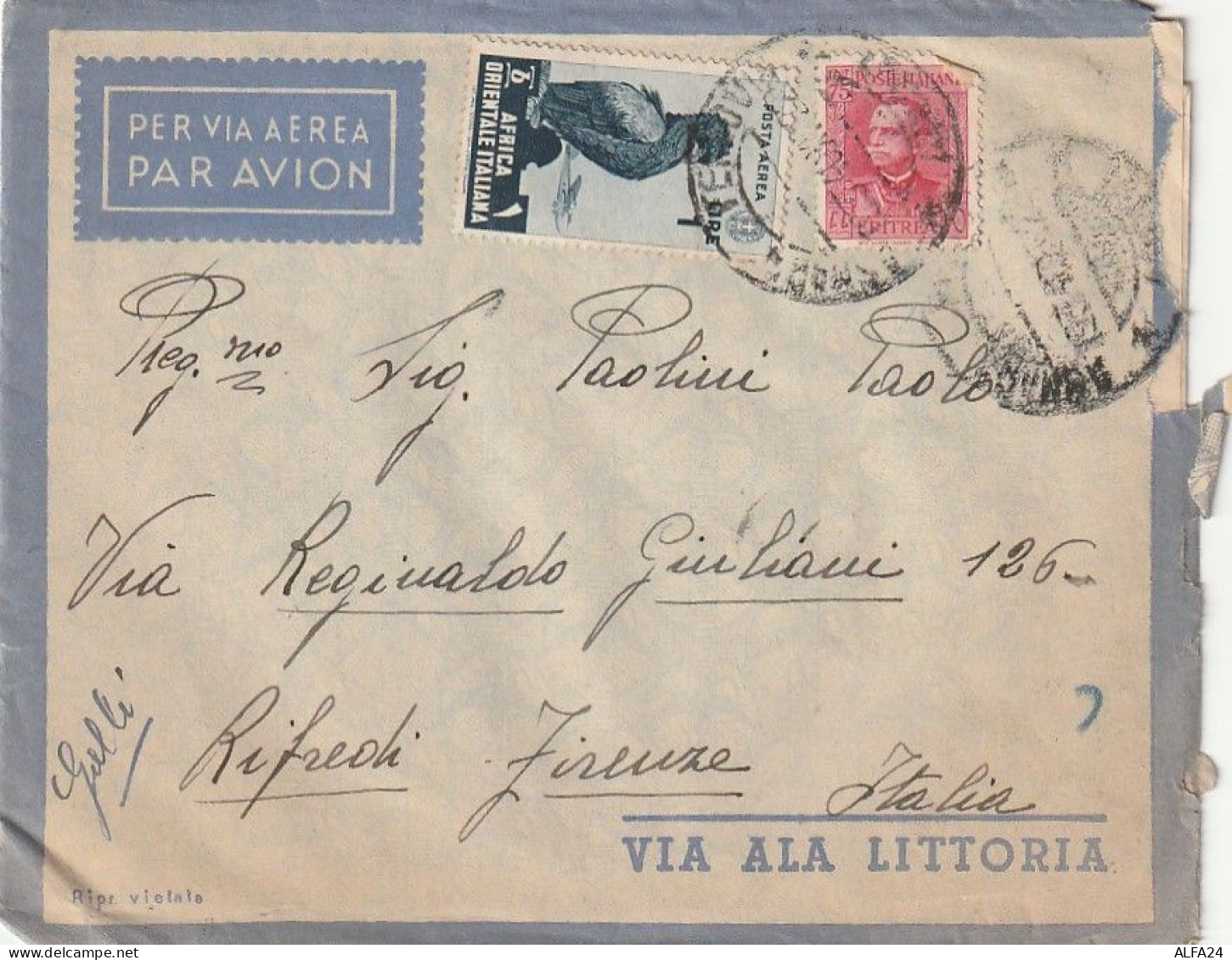 LETTERA 1940 L.1+75 ERITREA Con Contenuto (XT3504 - Erythrée