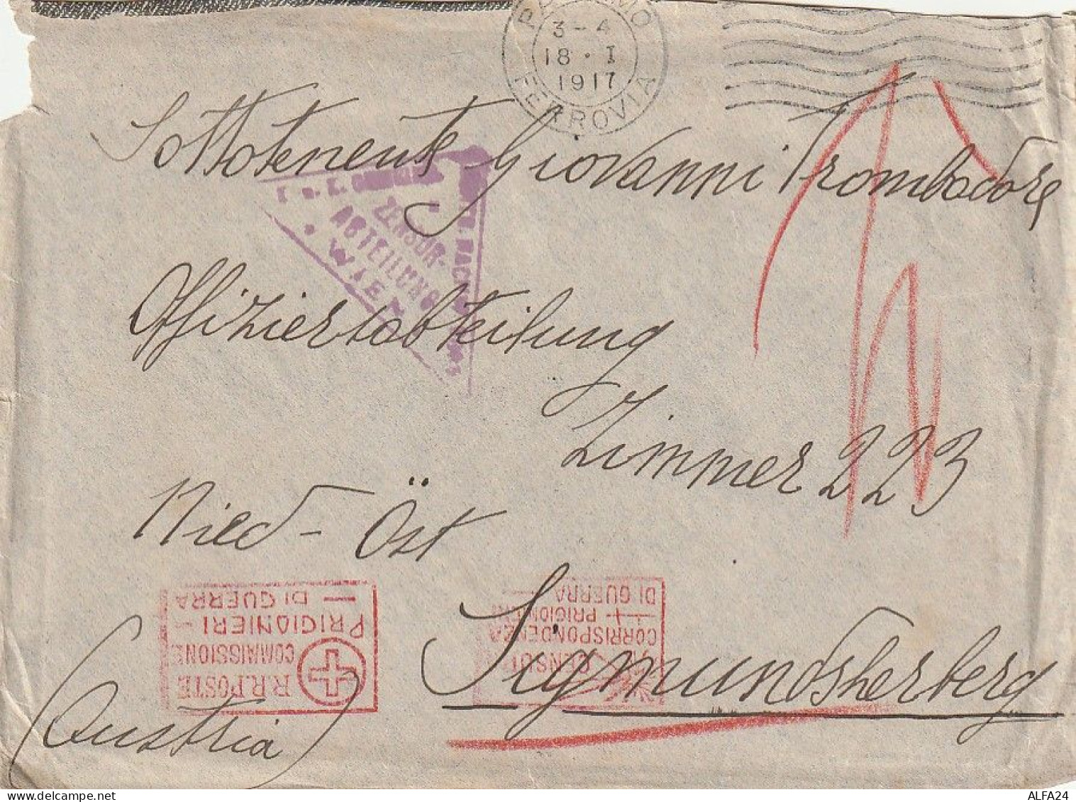 LETTERA 1917 PRIGIONIERO GUERRA ITALIA IN AUSTRIA (XT3507 - Lettres & Documents