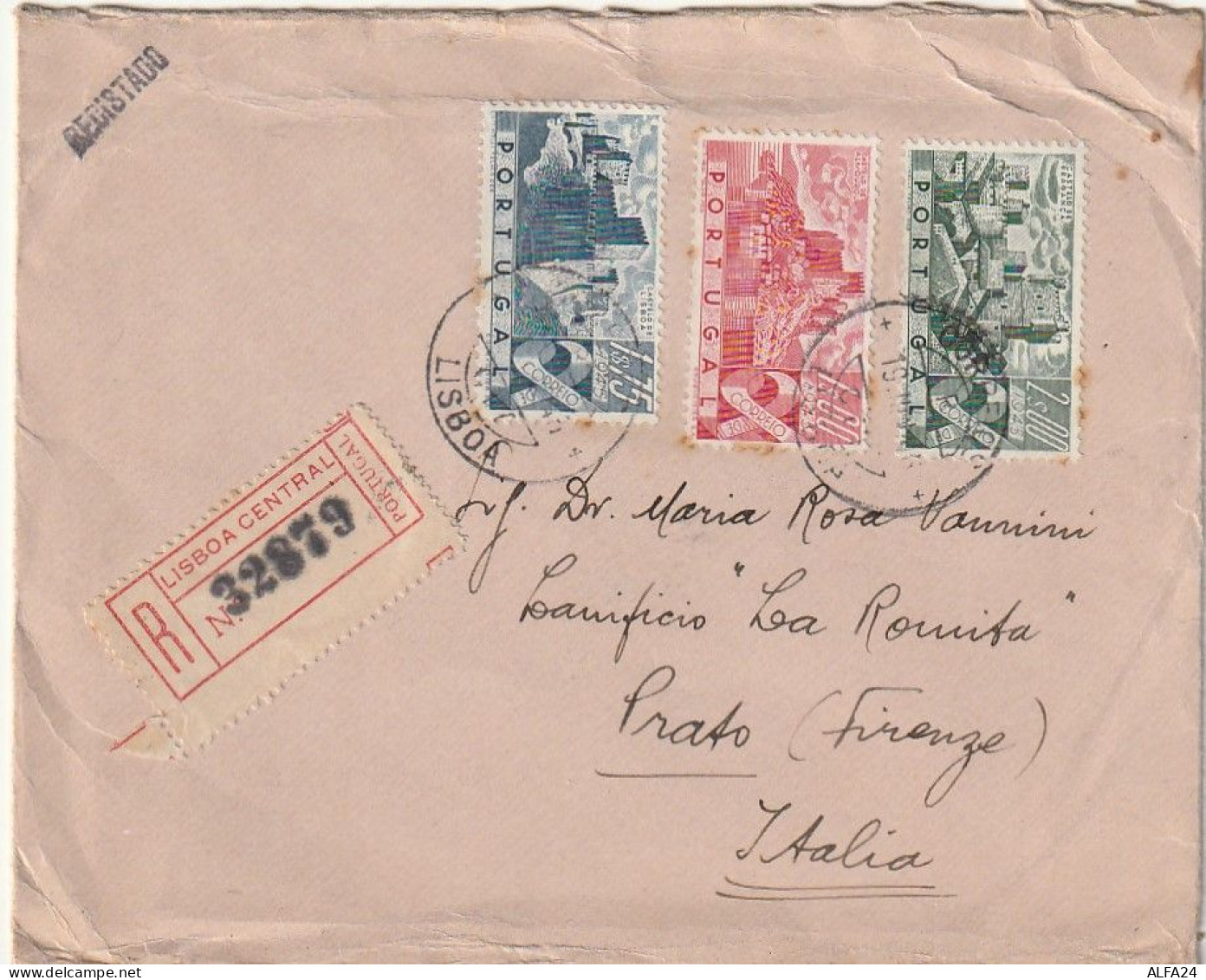 RACCOMANDATA PORTOGALLO CIRCA 1940 (XT3485 - Lettres & Documents