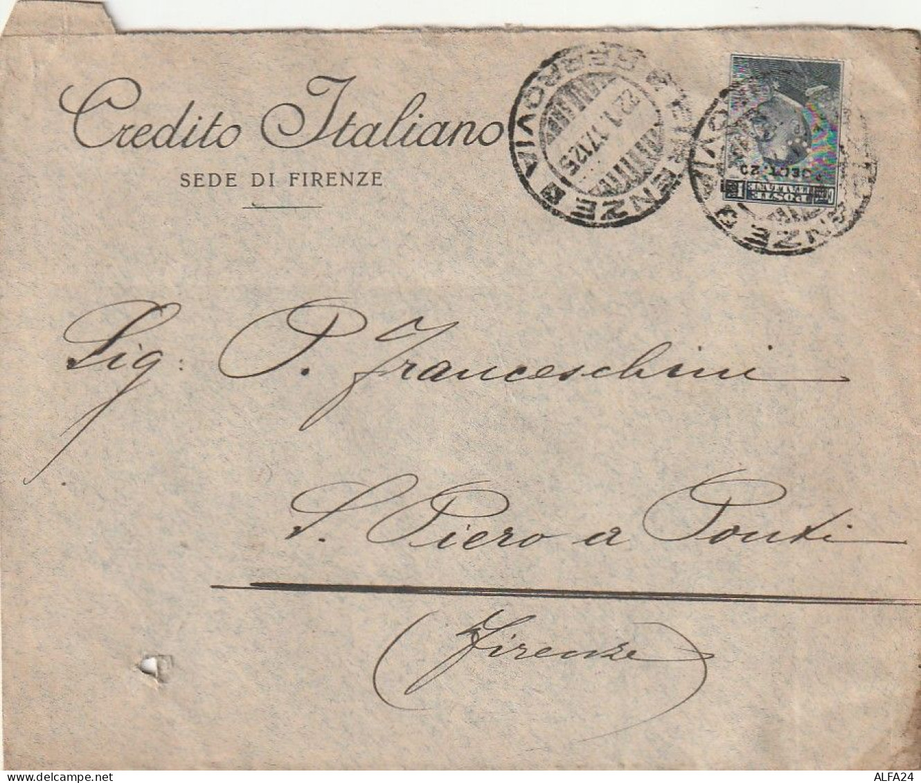 LETTERA 1916 C.20 SS 15 CREDITO ITALIANO PERFIN (XT3443 - Storia Postale