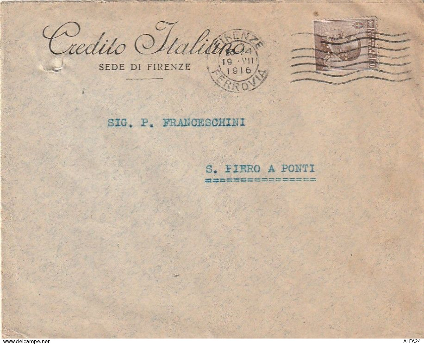 LETTERA 1916 C.40 CREDITO ITALIANO PERFIN (XT3428 - Storia Postale