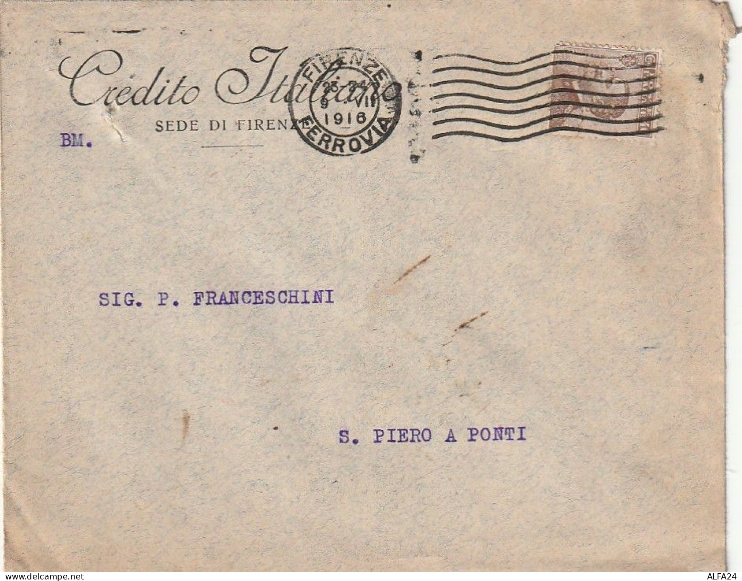 LETTERA 1916 C.40 CREDITO ITALIANO PERFIN (XT3416 - Storia Postale