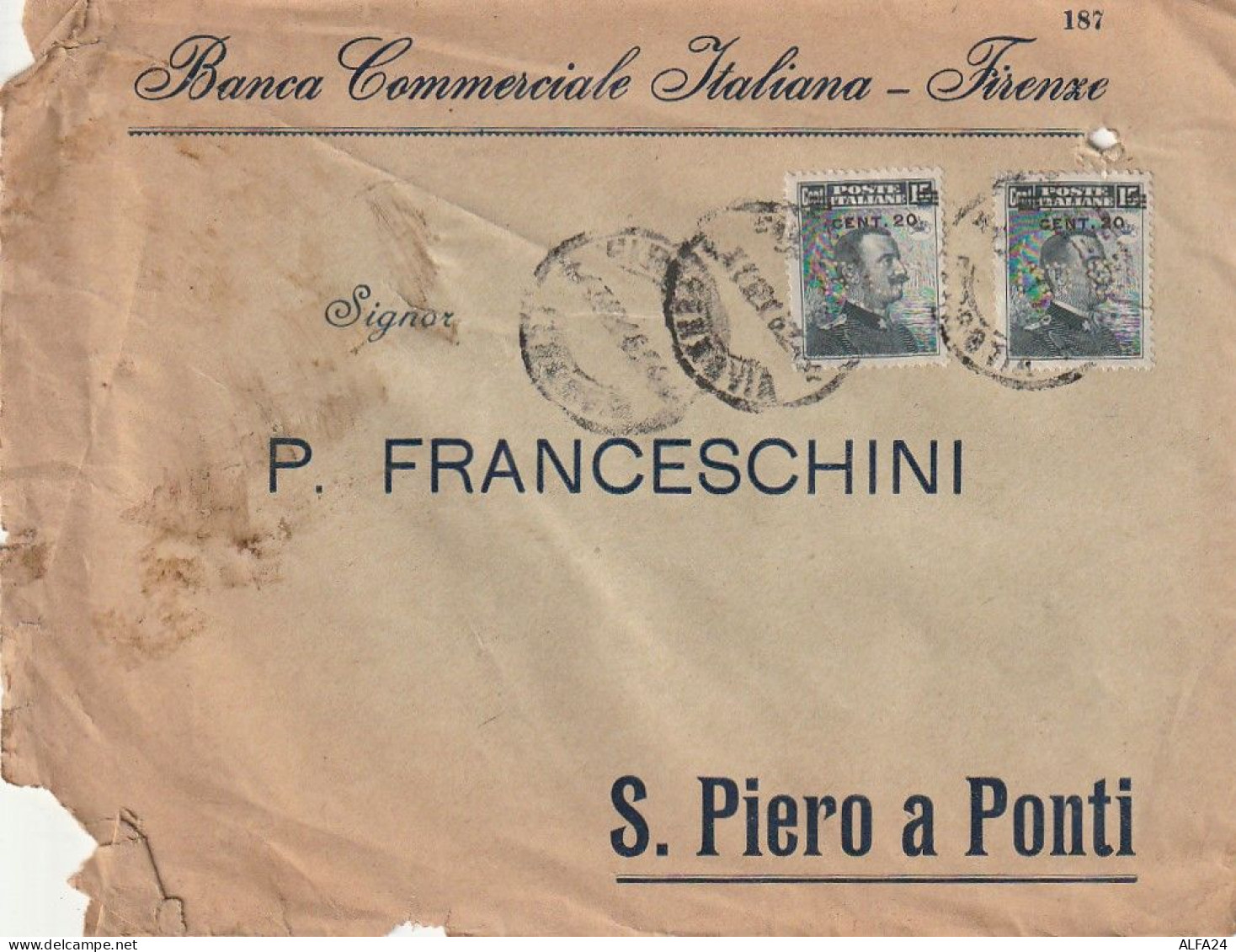LETTERA 1916 2XC.20 SS 15 BANCA COMMERCIALE PERFIN (XT3420 - Storia Postale
