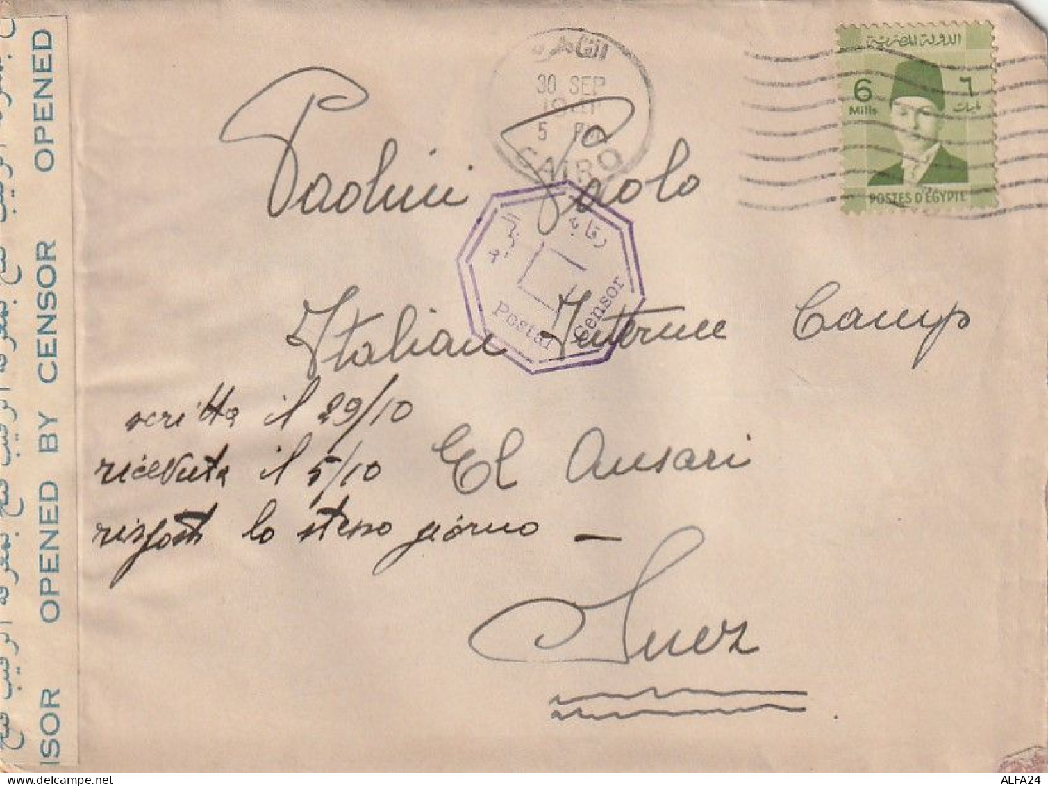 LETTERA EGITTO CAIRO 1941 PRIGIONIERI GUERRA ITALIA CON CONTENUTO (XT3411 - Covers & Documents