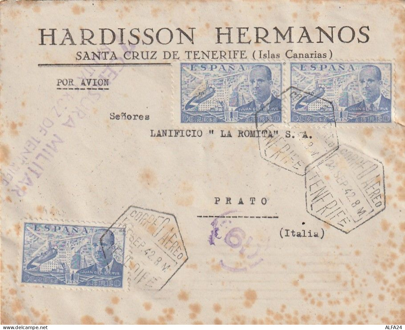 LETTERA 1942 SPAGNA TENERIFE (XT3307 - Storia Postale