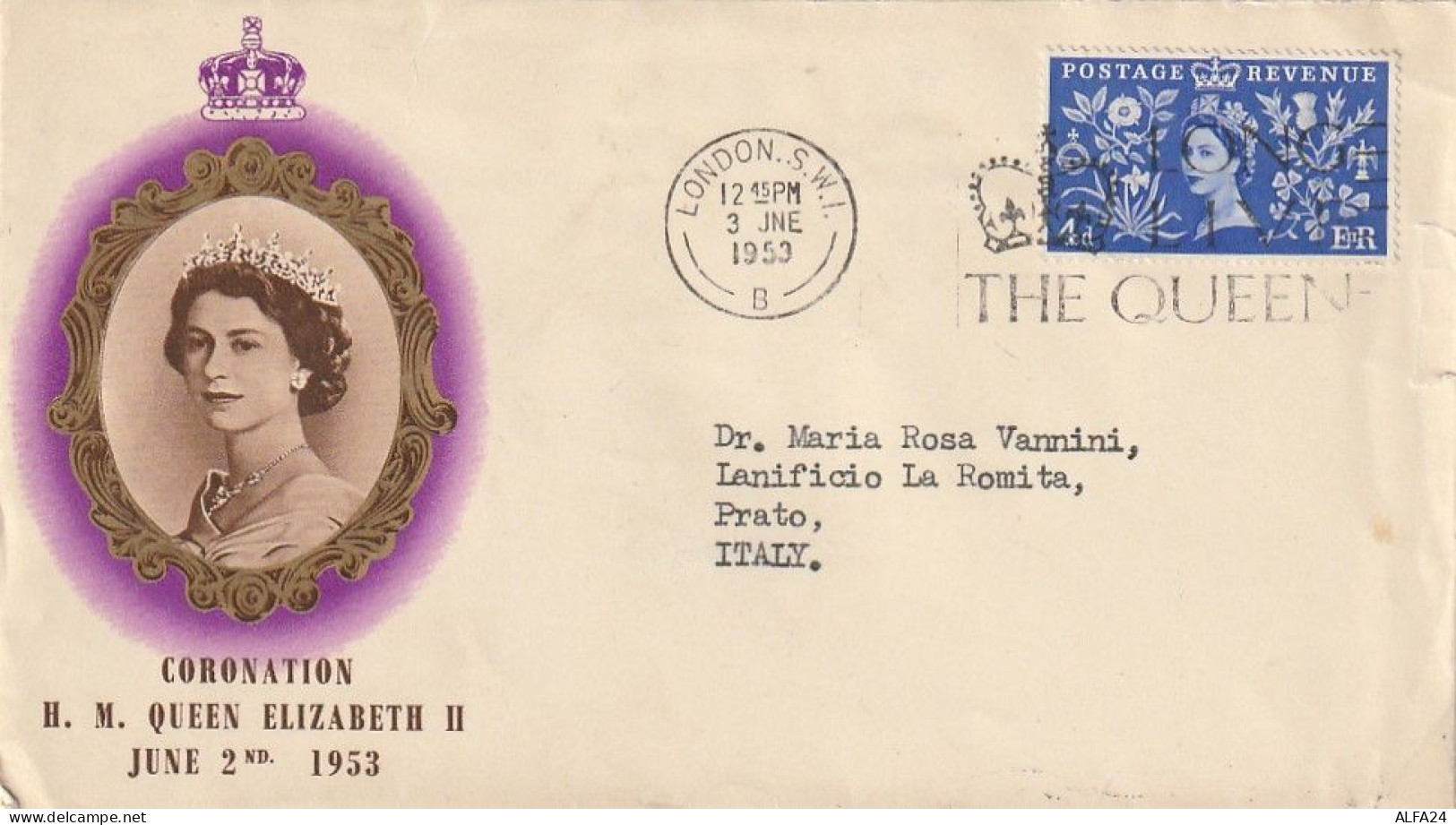 LETTERA 1953 UK CORONATION QUEEN (XT3295 - Covers & Documents