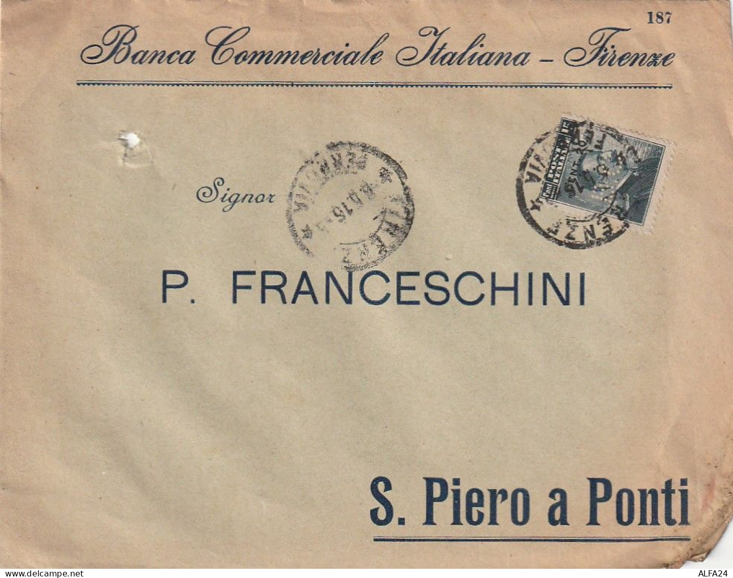 LETTERA 1916 C.20 SS 15 BANCA COMMERCIALE PERFIN (XT3275 - Marcofilía