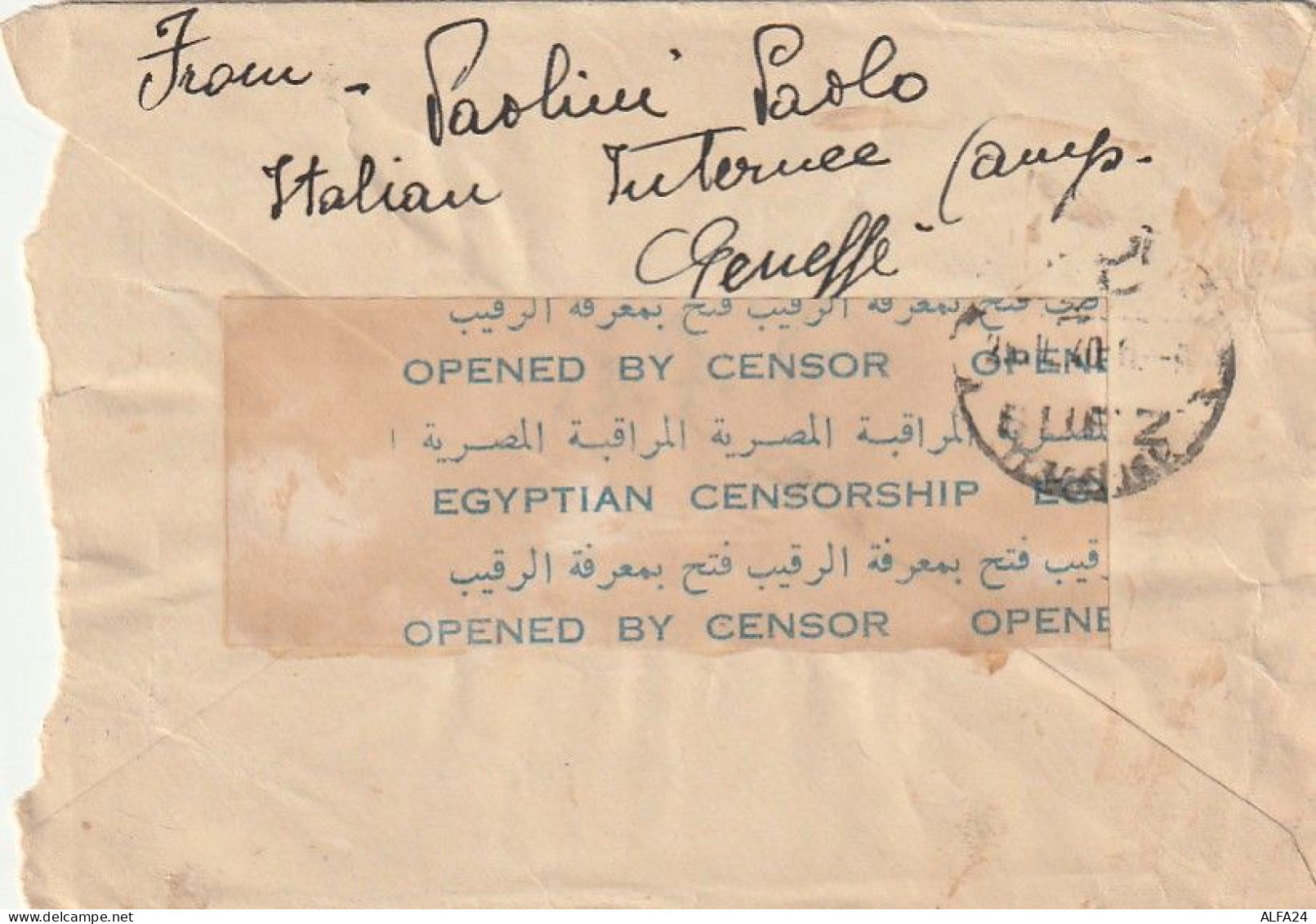 LETTERA 1941 EGITTO PRIGIONIERI GUERRA ITALIA Con Contenuto (XT3266 - Cartas & Documentos