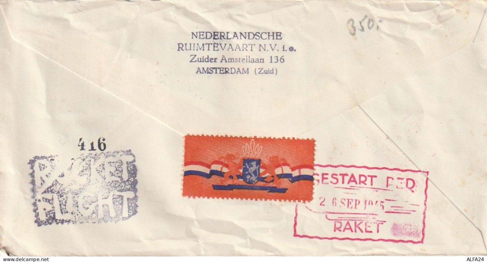 RACCOMANDATA 1945 5+5+7,5 ERINNOFILO - PAESI BASSI  (XT3263 - Storia Postale