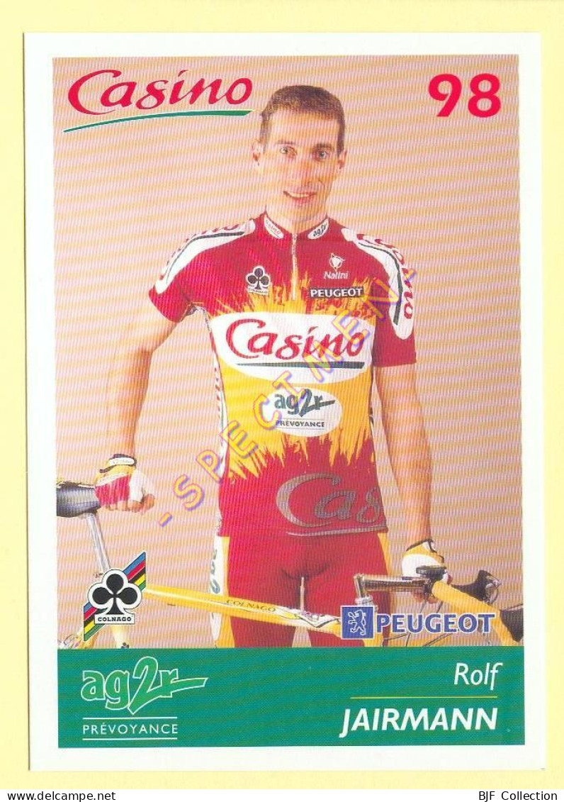 Cyclisme : Rolf JAIRMANN - Equipe CASINO 1998 - Wielrennen