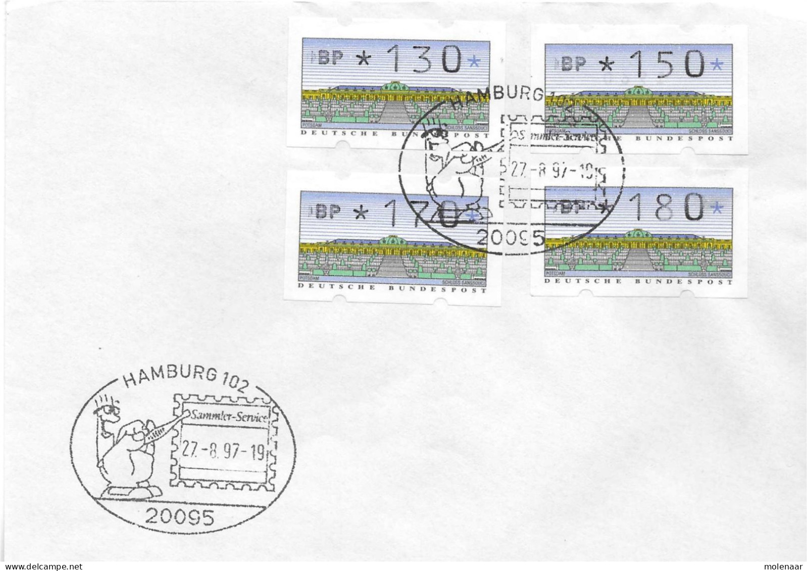 Postzegels > Europa > Duitsland > West-Duitsland > Automaatzegels [ATM] Brief Met 4 Zegels (17338) - Automatenmarken [ATM]