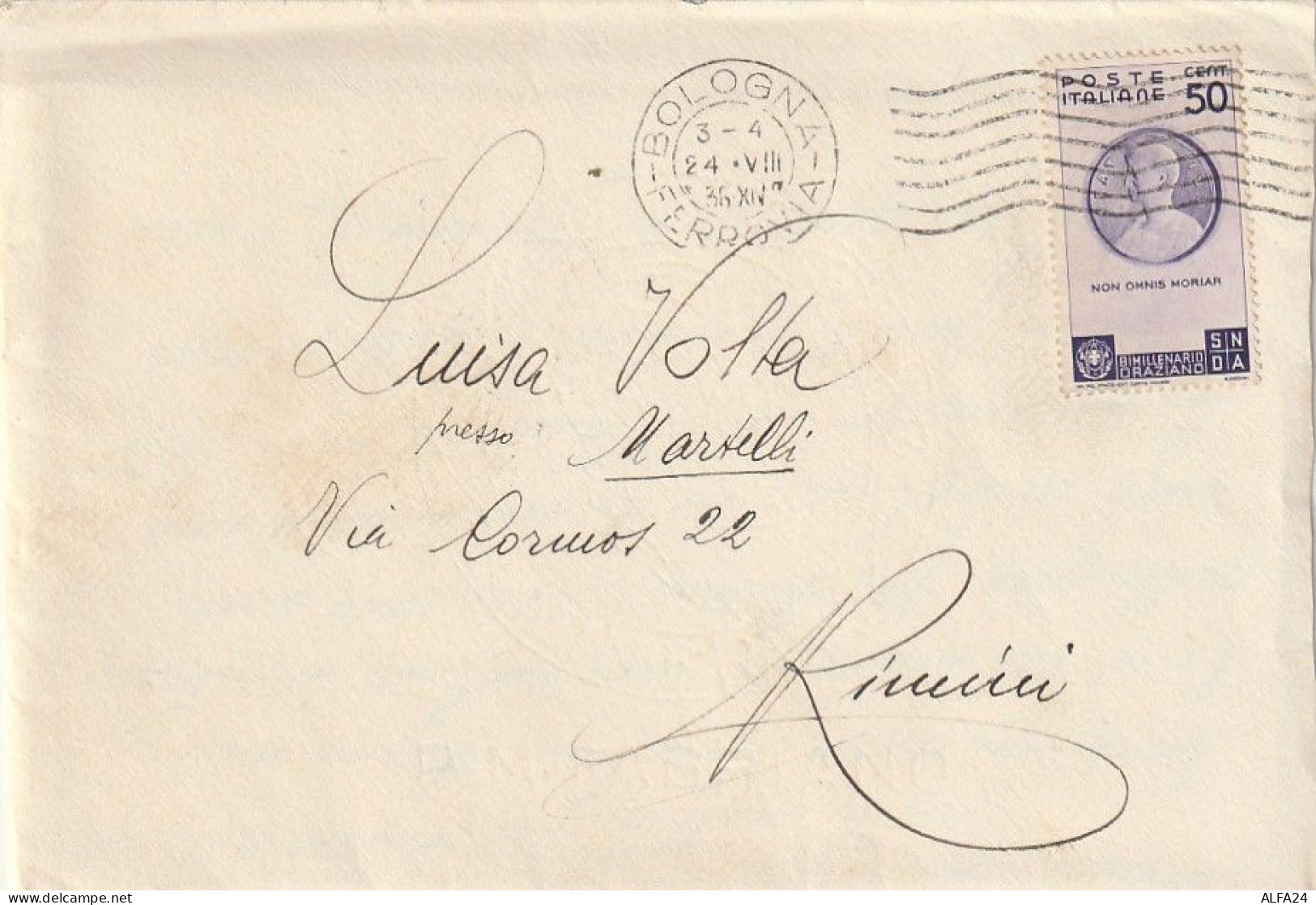 LETTERA 1936 C.50 ORAZIO TIMBRO BOLOGNA Con Contenuto (XT3994 - Poststempel