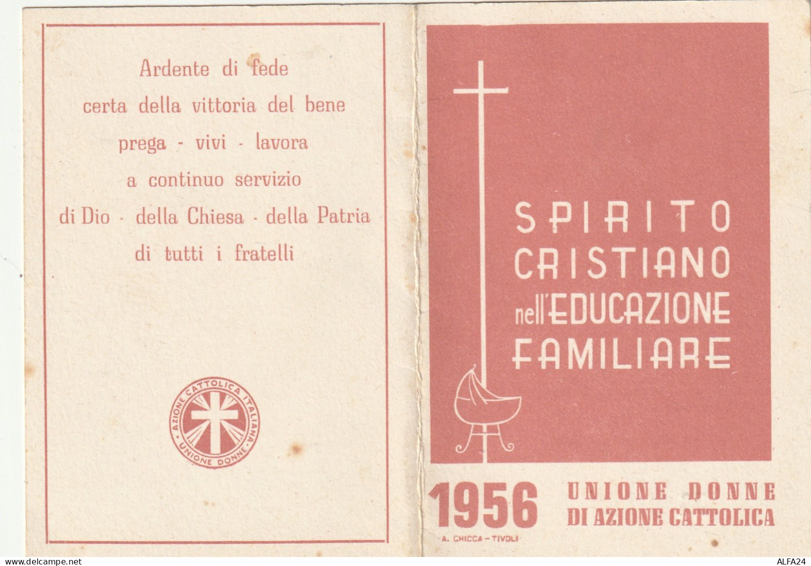 TESSERA 1956 UNIONE DONNE AZIONE CATTOLICA (XT4005 - Tarjetas De Membresía