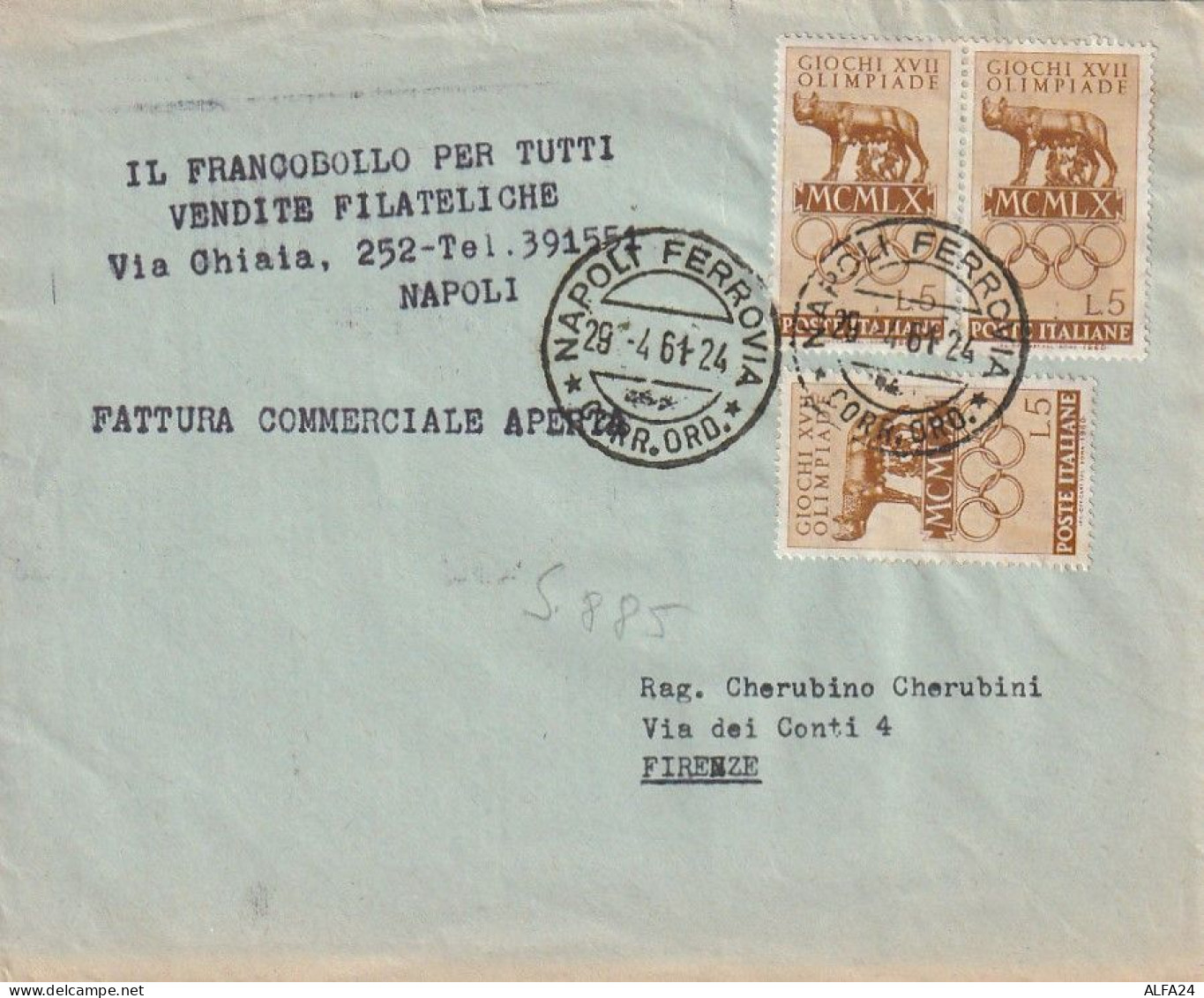 LETTERA 1961 3X5 TIMBRO NAPOLI (XT3976 - 1961-70: Marcophilie