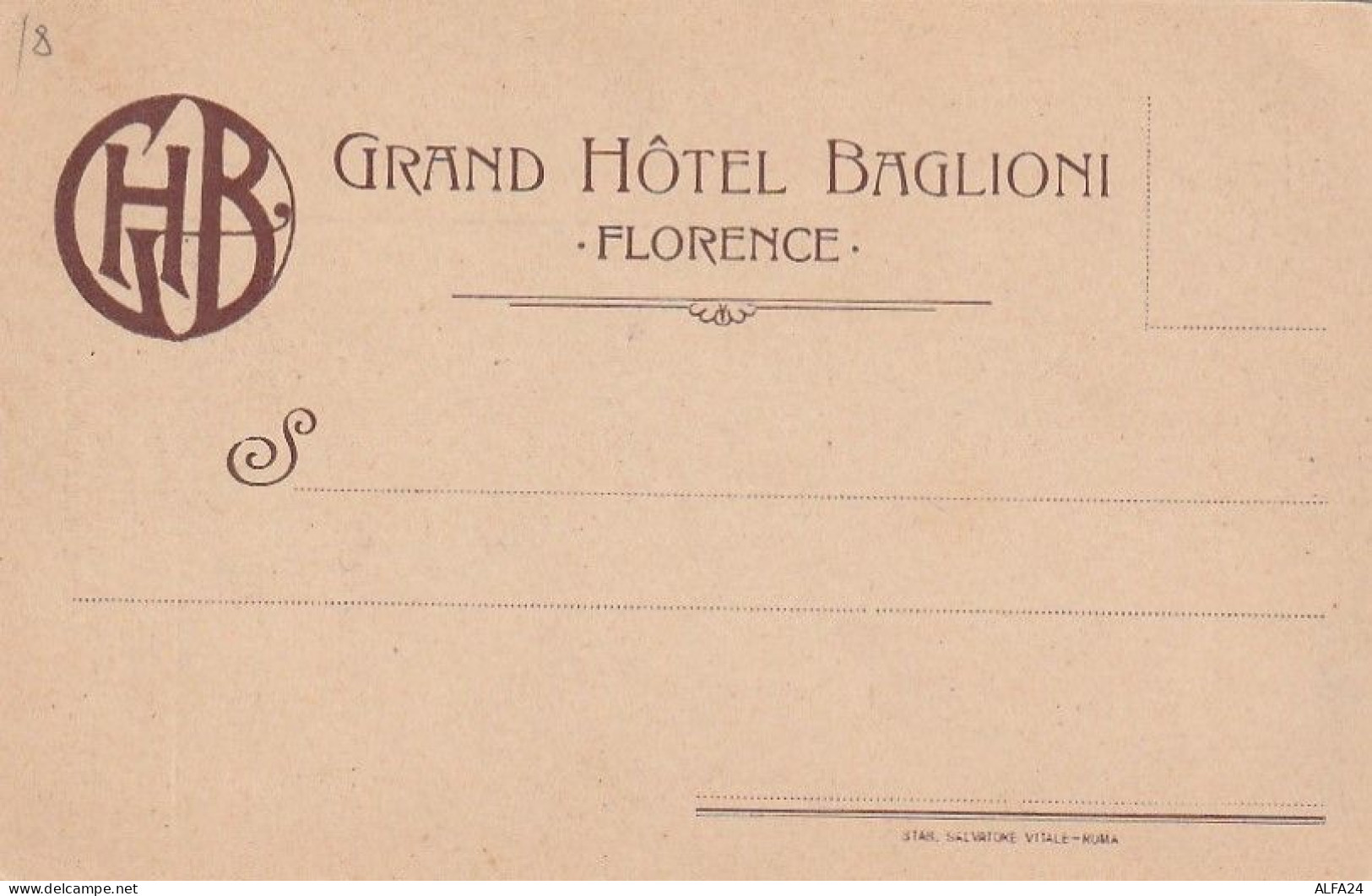 CARTOLINA PRIMI 900 NUOVA GRAND HOTEL BAGLIONI FIRENZE (XT3963 - Firenze (Florence)