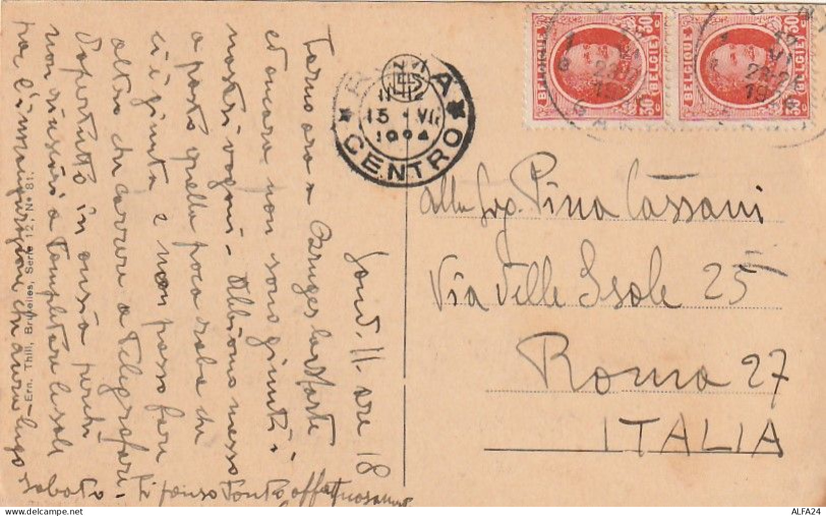 CARTOLINA BELGIO PRIMI 900 2X30 (XT3861 - Lettres & Documents