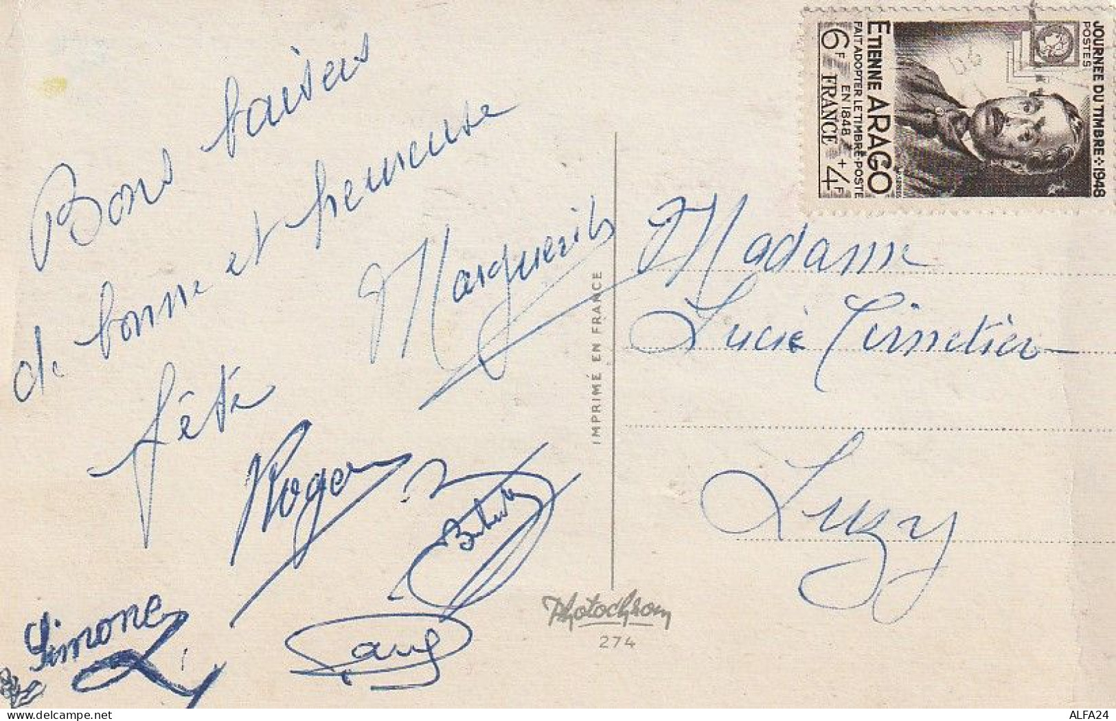 CARTOLINA 1948 6+4 FRANCIA (XT3850 - Briefe U. Dokumente
