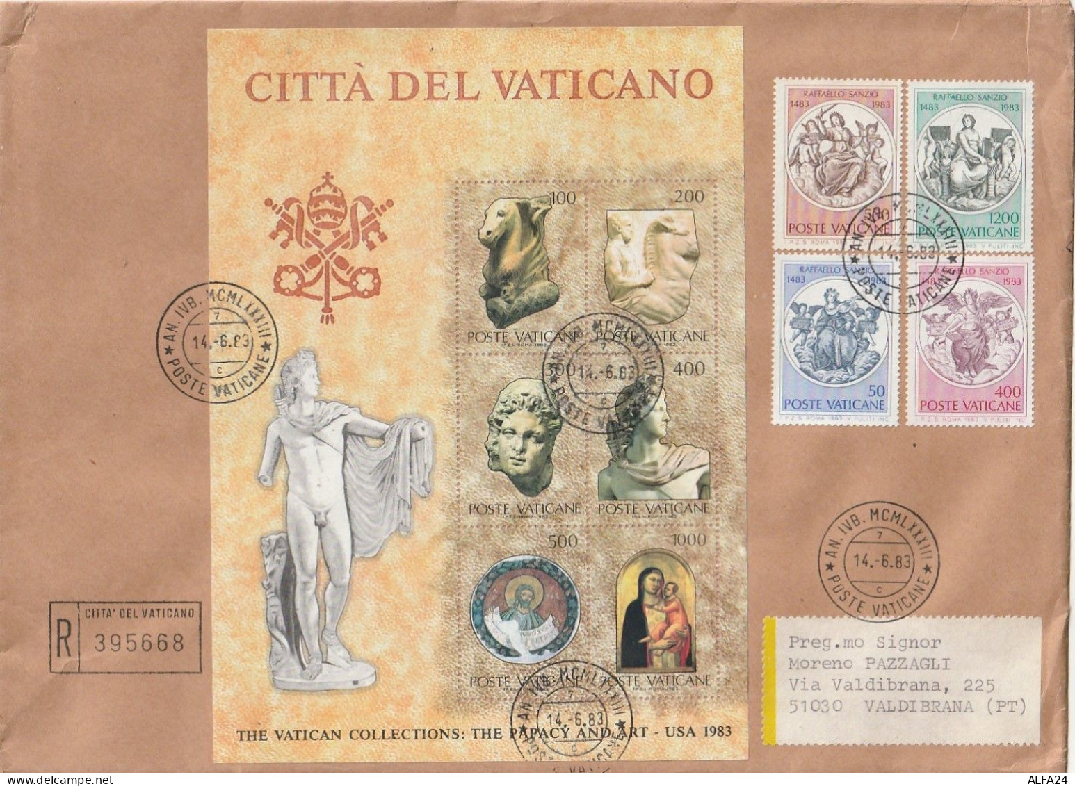 BUSTA FORMATO GRANDE VATICANO CON FOGLIETTI 1983 (XT3791 - Storia Postale