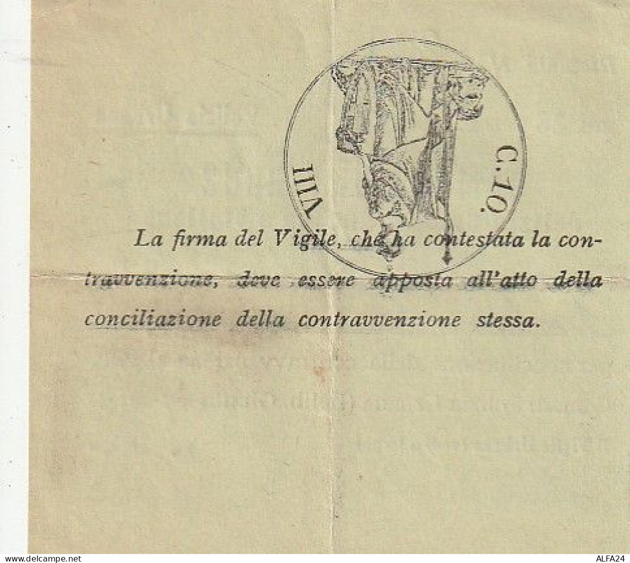 RICEVUTA CONTRAVVENZIONE COMUNE FIRENZE 1924 (XT3767 - Italia
