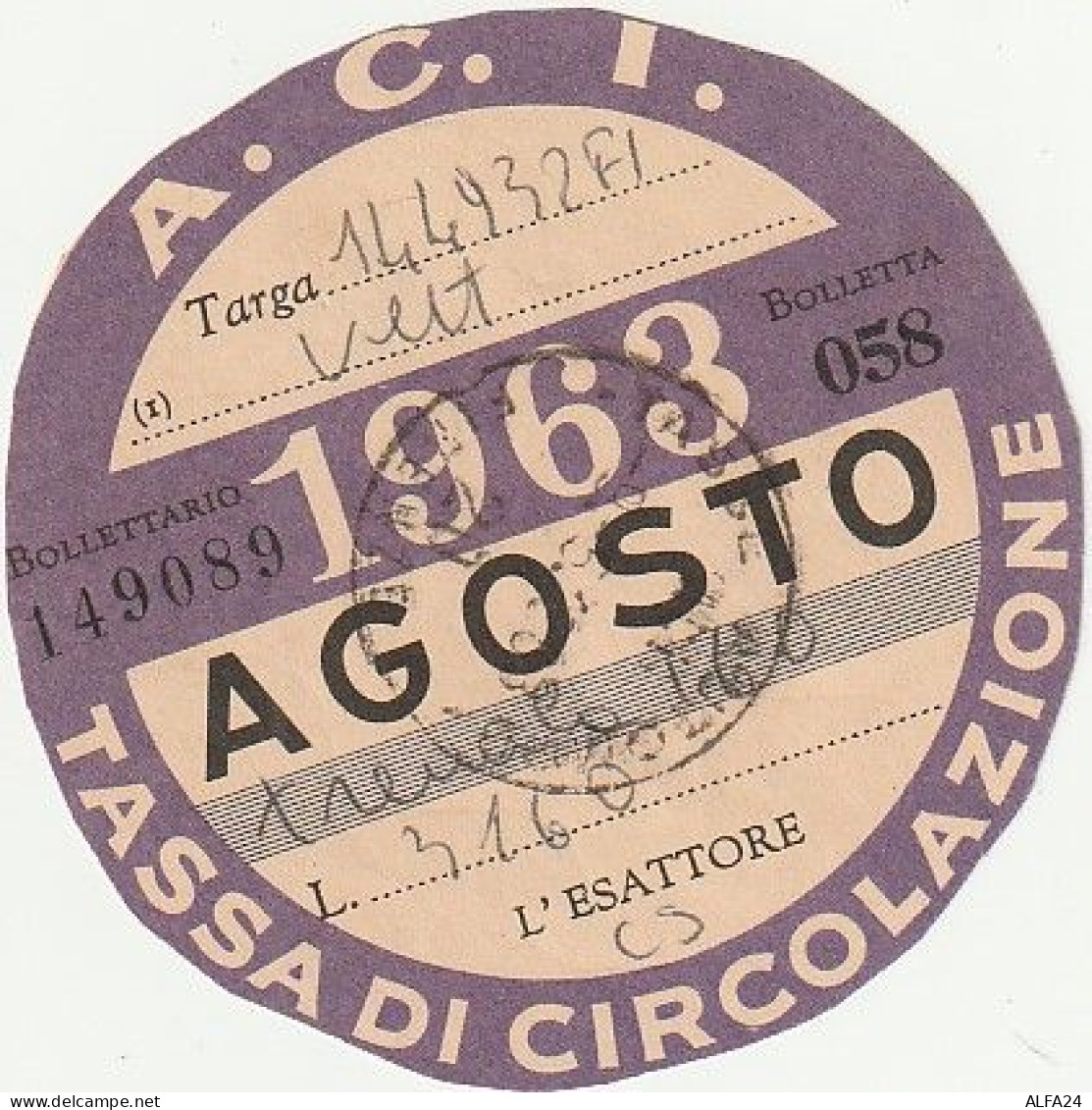 BOLLO 1963 AGOSTO (XT3766 - Italië