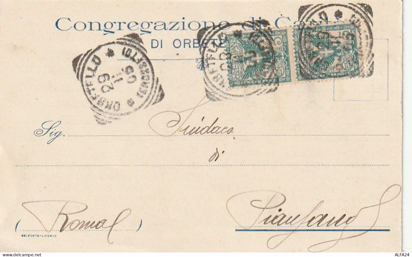 CARTOLINA POSTALE 1905 2X5 TIMBRO ORBETELLO (XT3719 - Poststempel