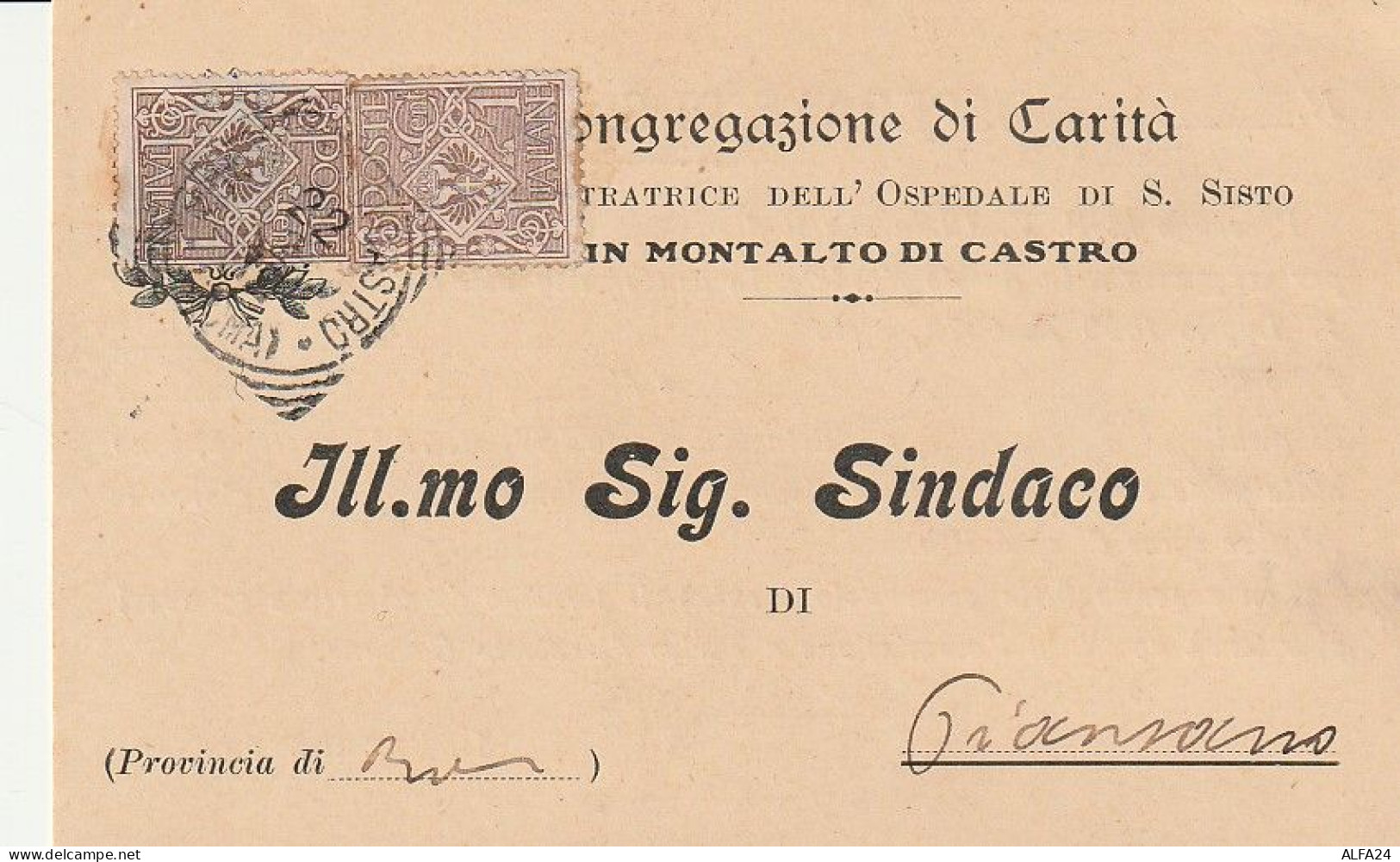 CARTOLINA POSTALE 1901 2X1 TIMBRO MONTALTO DI CASTRO (XT3705 - Poststempel