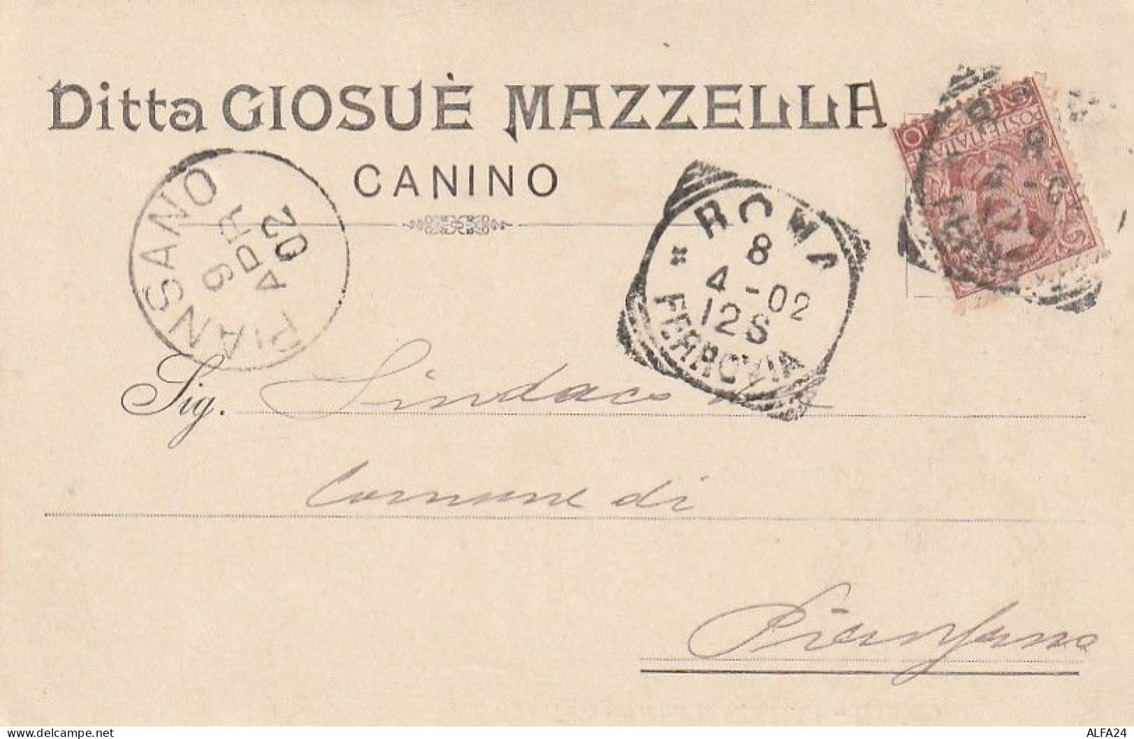 CARTOLINA POSTALE 1902 C.10 TIMBRO PIANSANO ROMA (XT3707 - Marcophilie