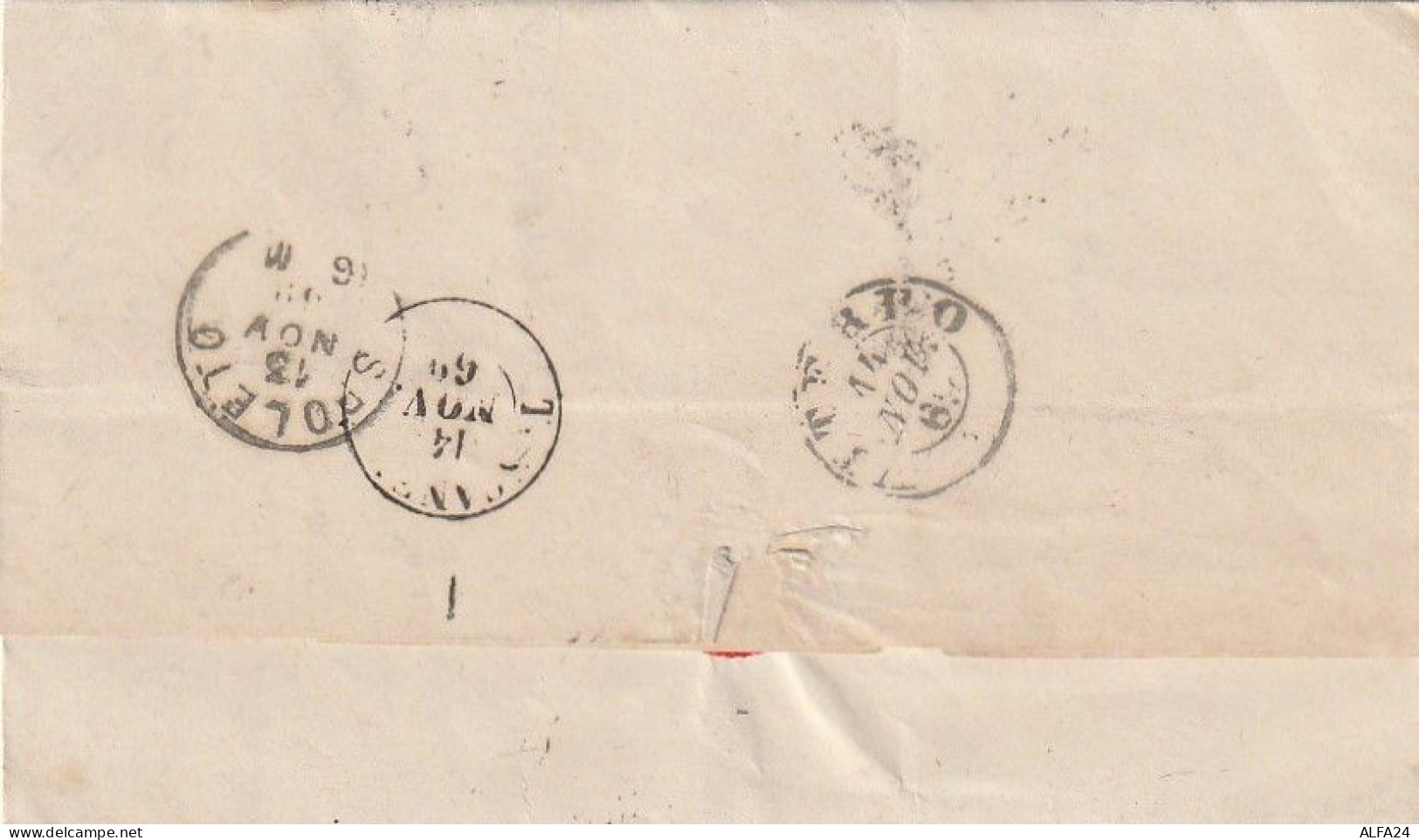LETTERA 1869 C.20 TIMBRO ANCONA SPOLETO (XT3761 - Marcophilie