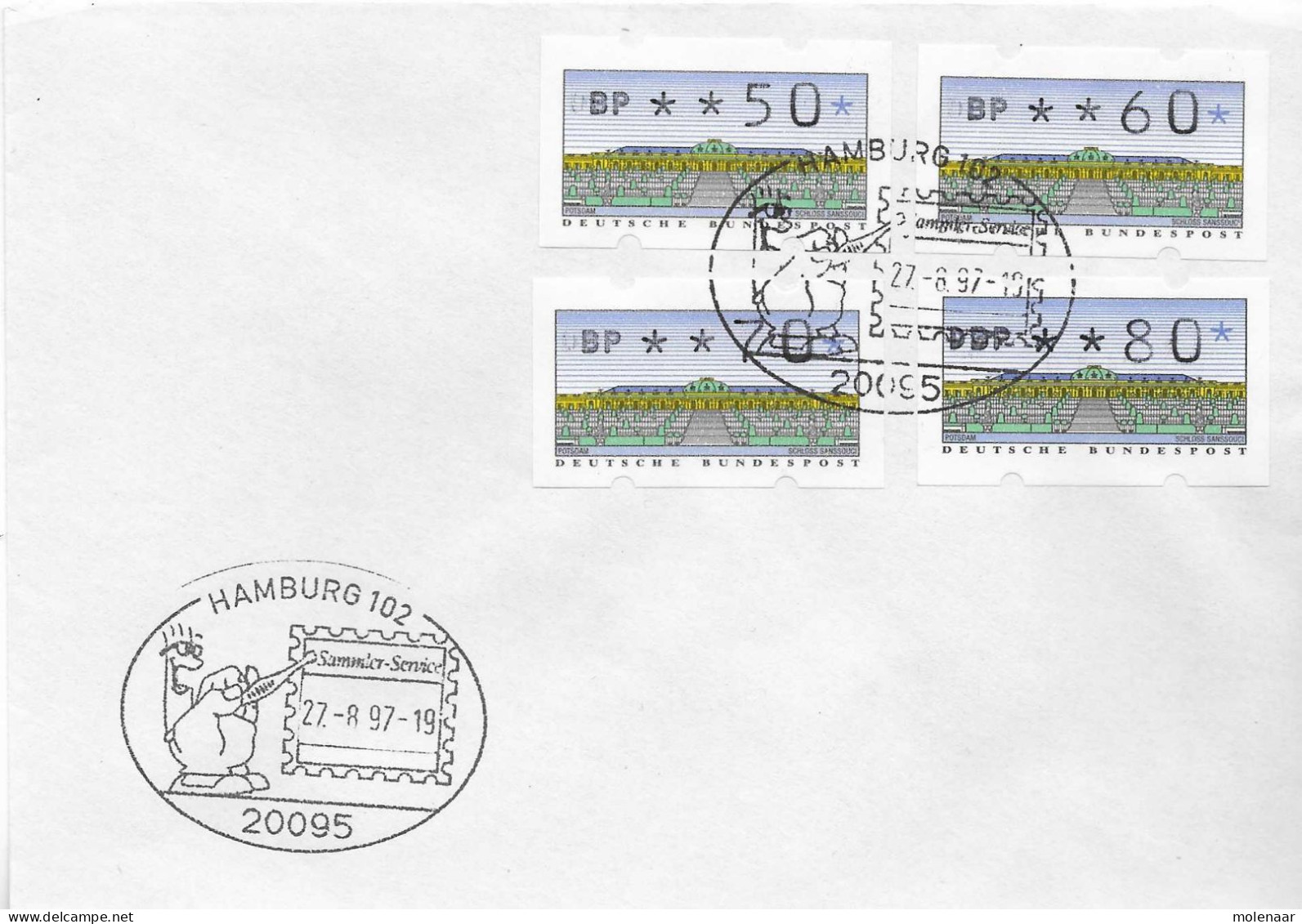 Postzegels > Europa > Duitsland > West-Duitsland > Automaatzegels [ATM] Brief Met 4 Zegels (17339) - Machine Labels [ATM]