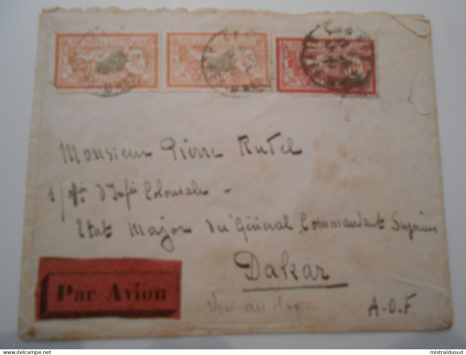 France Poste Aerienne , Lettre De çannes 1926 Pour Dakar - 1927-1959 Brieven & Documenten