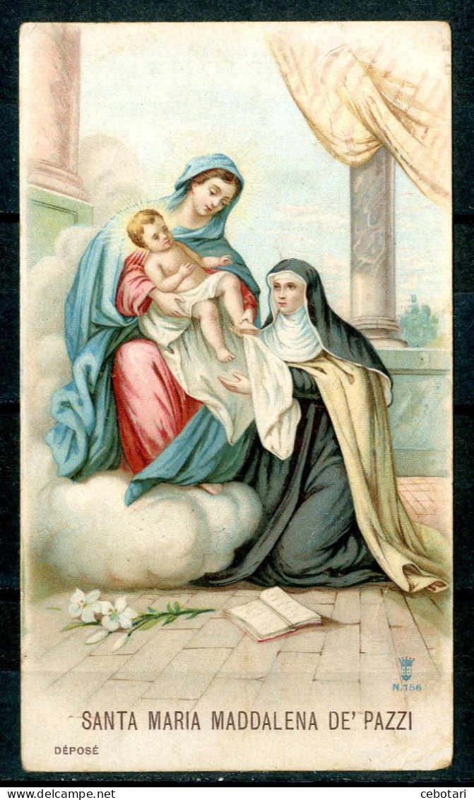 SANTINO - Santa Maria Maddalena De' Pazzi - Santino Antico Con Preghiera. - Devotion Images