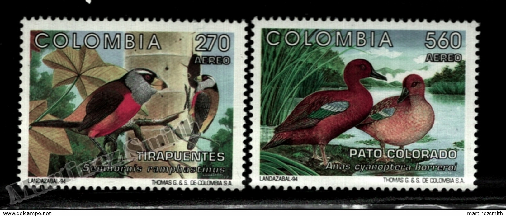 Colombie Colombia 1994 Yvert Airmail 882-83, Fauna, Birds - MNH - Kolumbien